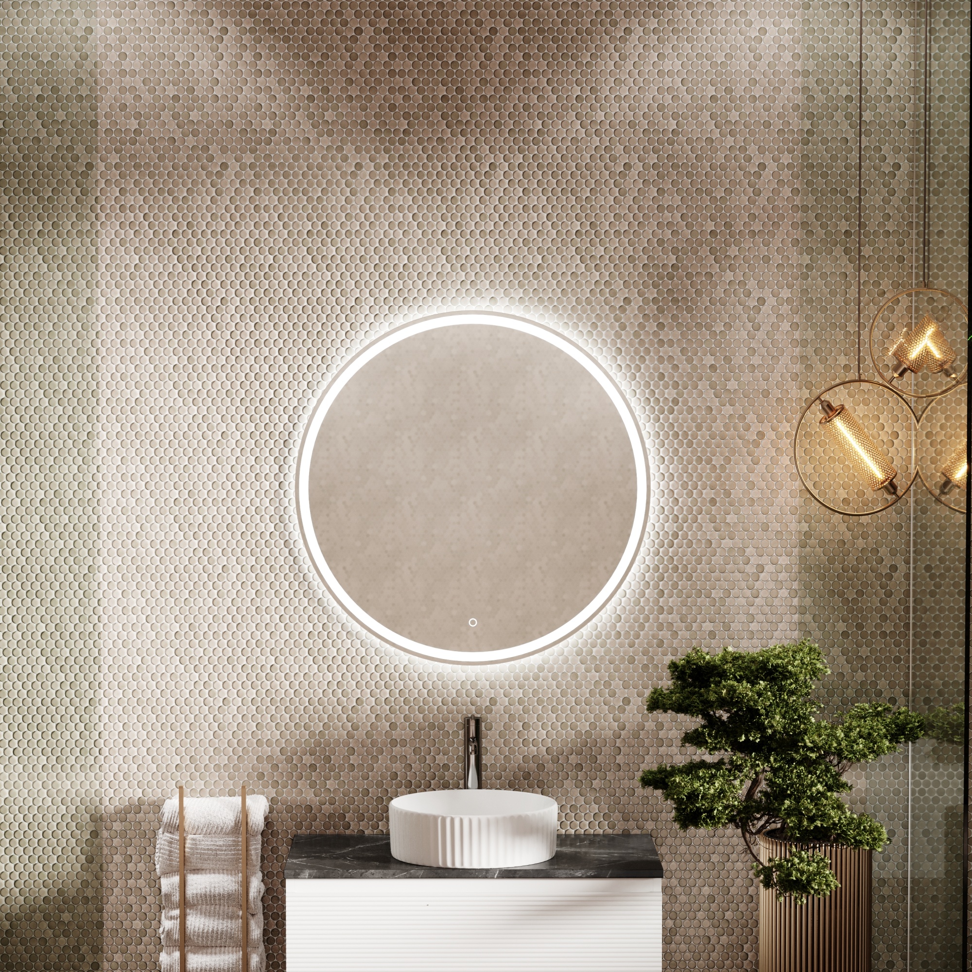 Зеркало для ванной комнаты sancos bella d800 c подсветкой, арт. be800