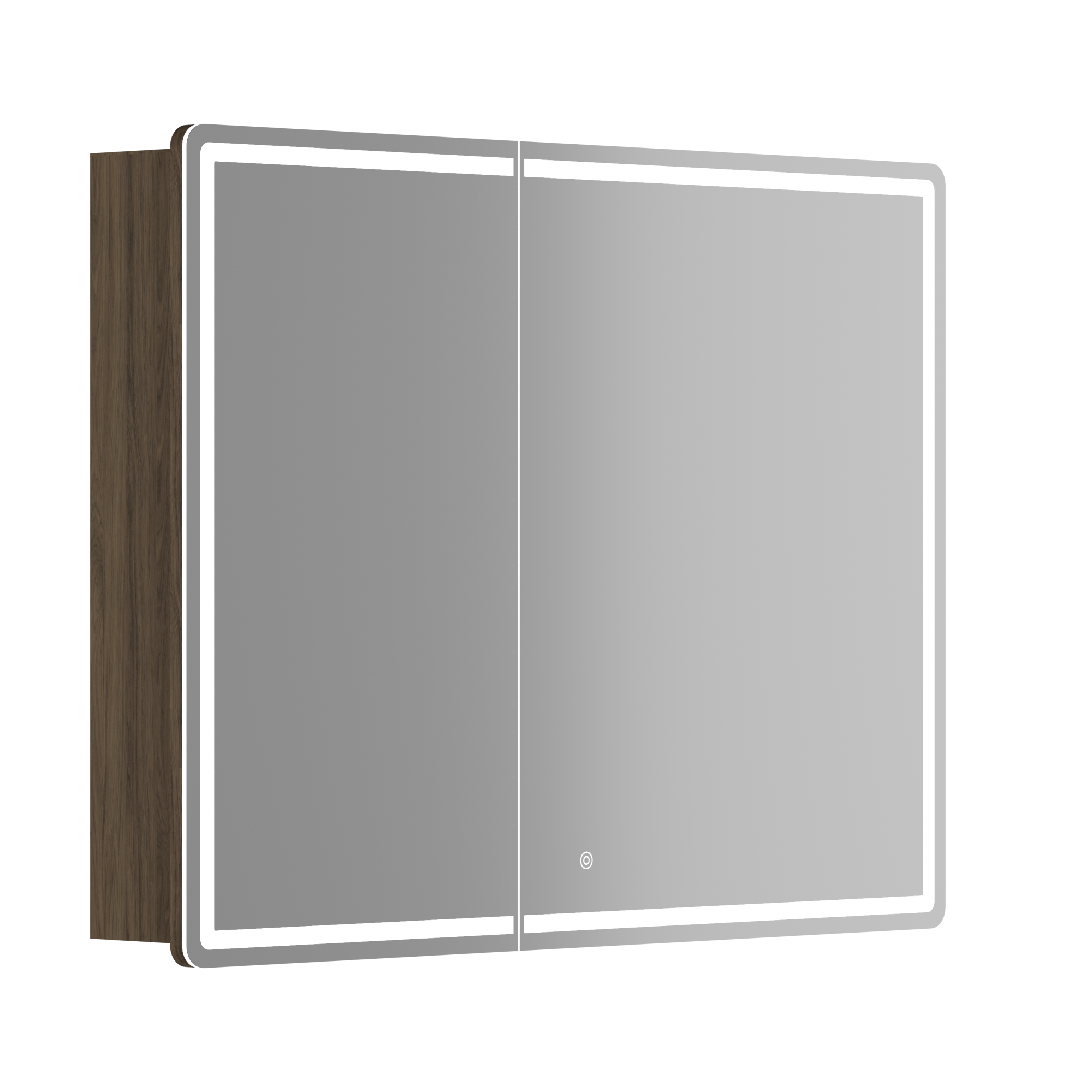 Зеркальный шкаф для ванной комнаты sancos mirror 990x150х740 мм, с led подсветкой, цвет дуб чарльстон, арт. mi100ech