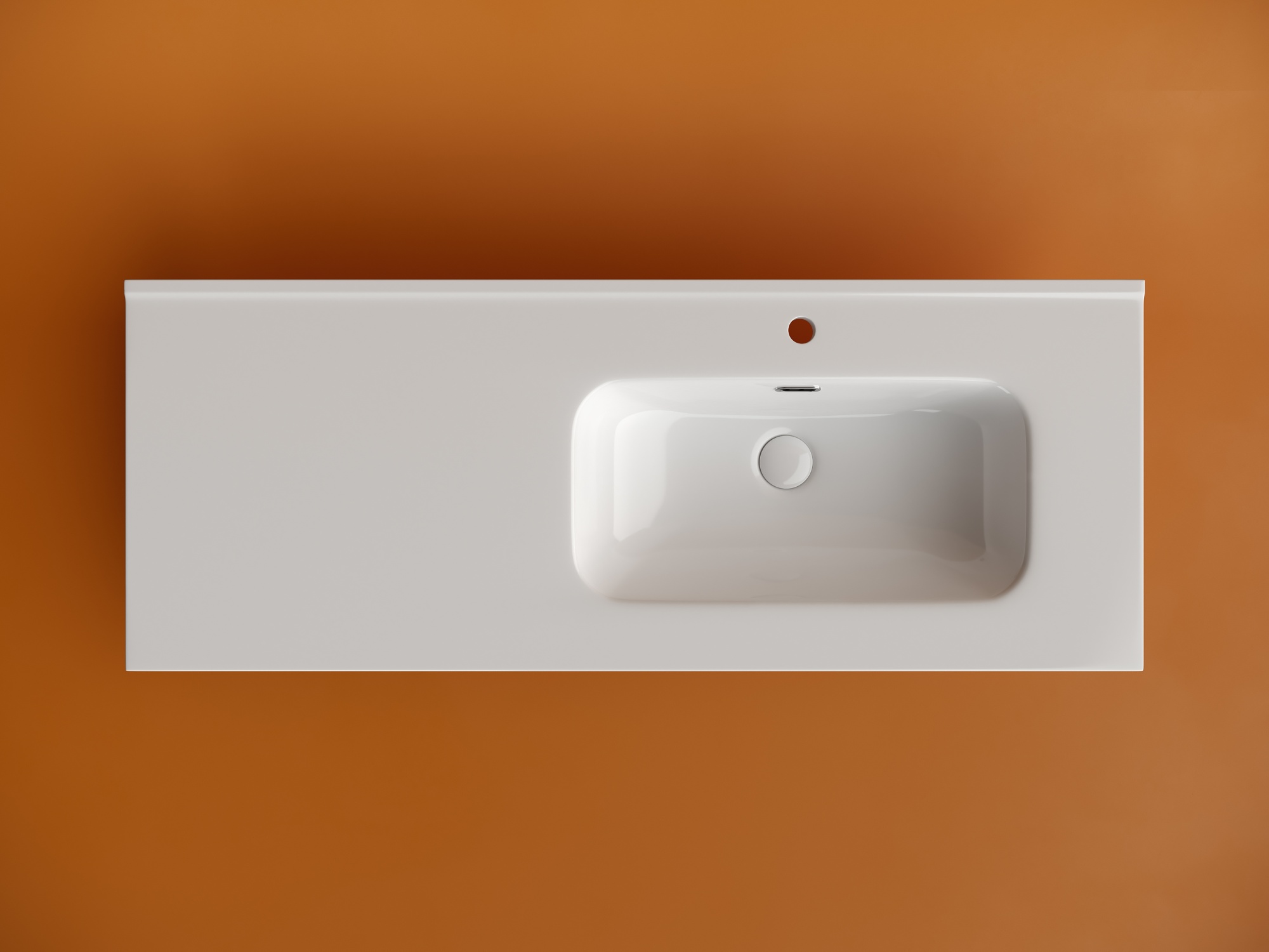 Раковина накладная мебельная element чаша справа с отверстием под смеситель 1210x465x180 мм цвет белый cn7006r