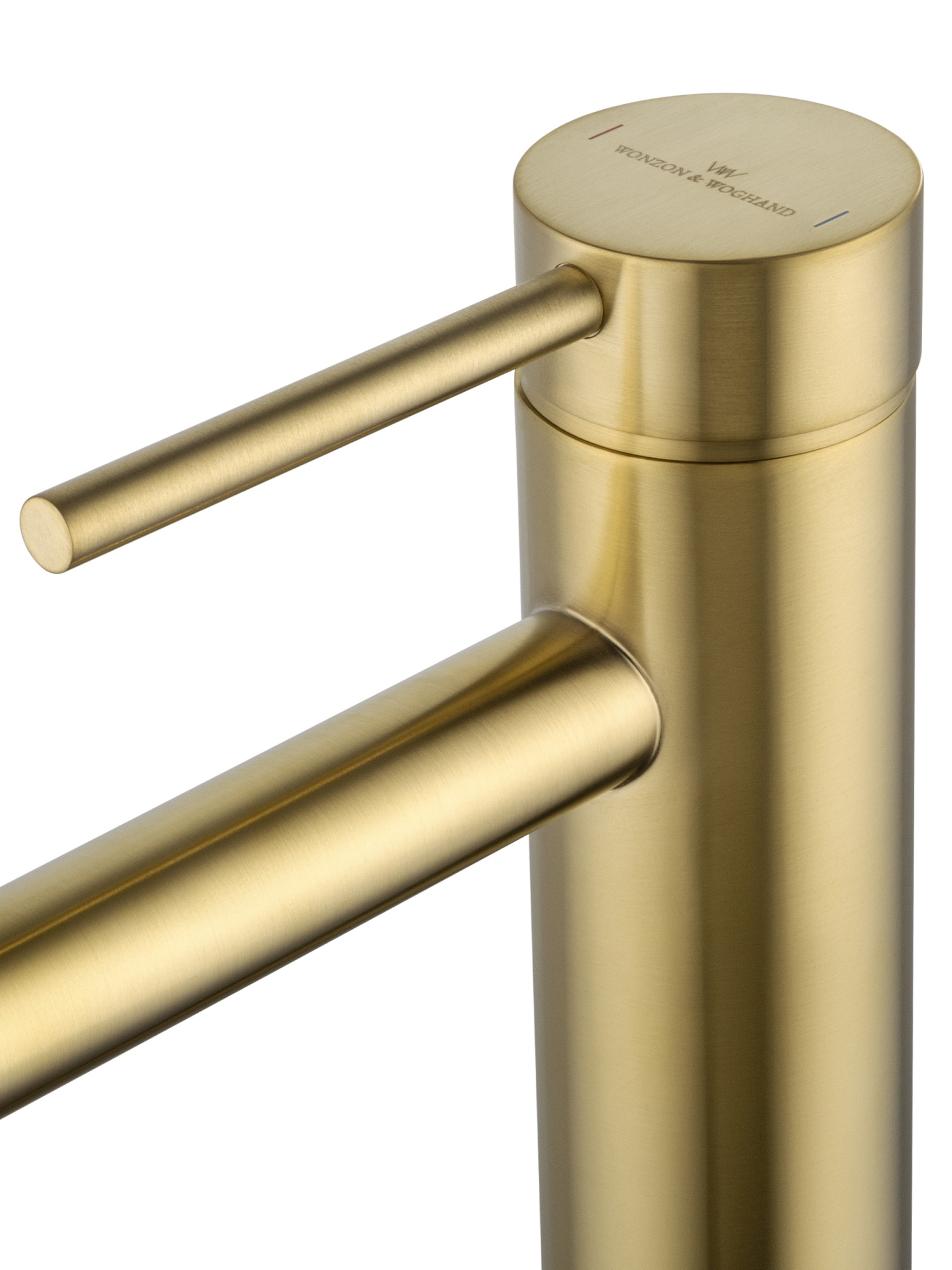 Смеситель для раковины высокий wonzon & woghand stick, брашированное золото (ww-88239017- bg)