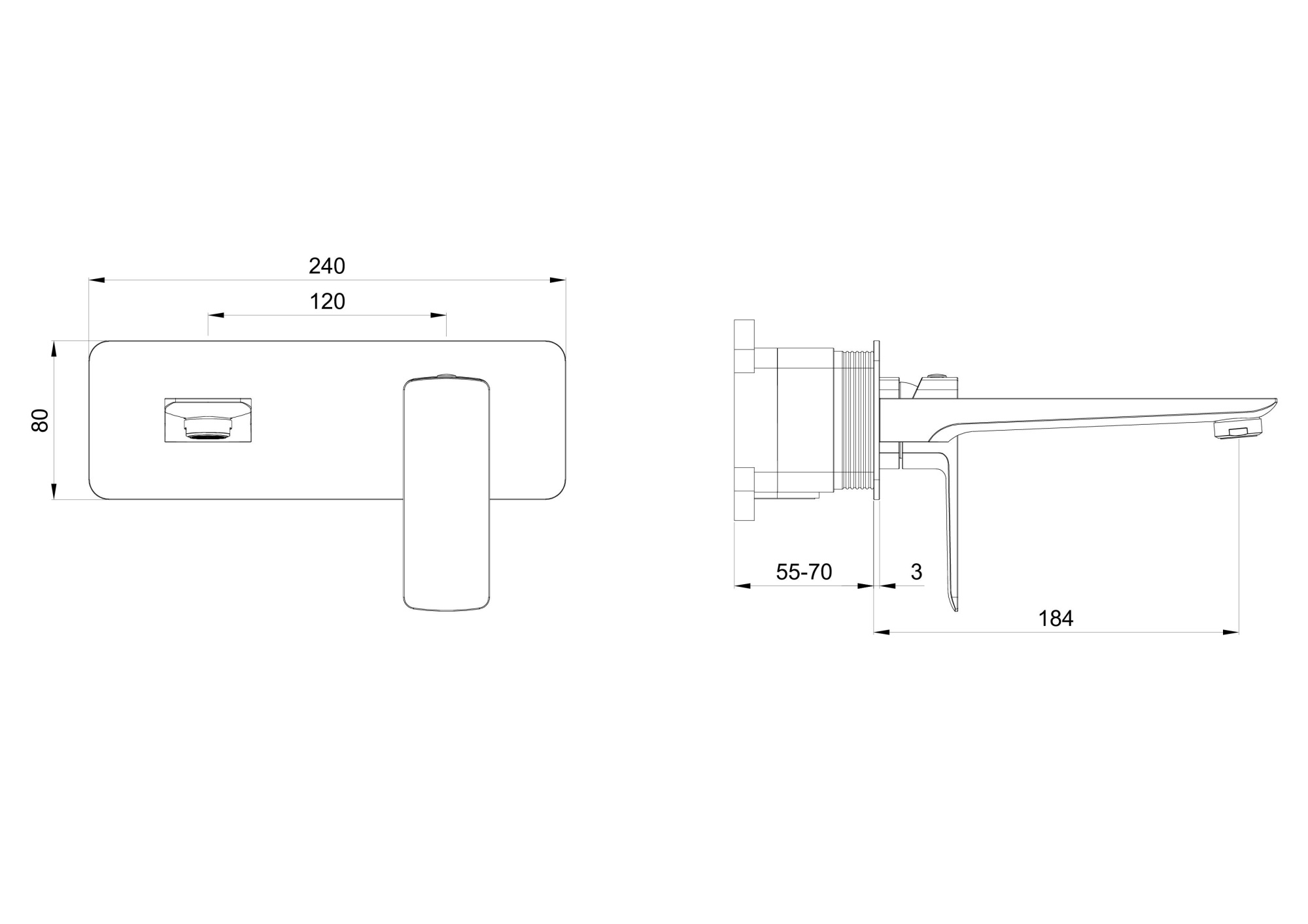 Смеситель для раковины встраиваемый wonzon & woghand edge, брашированное золото (ww-88869003- bg)