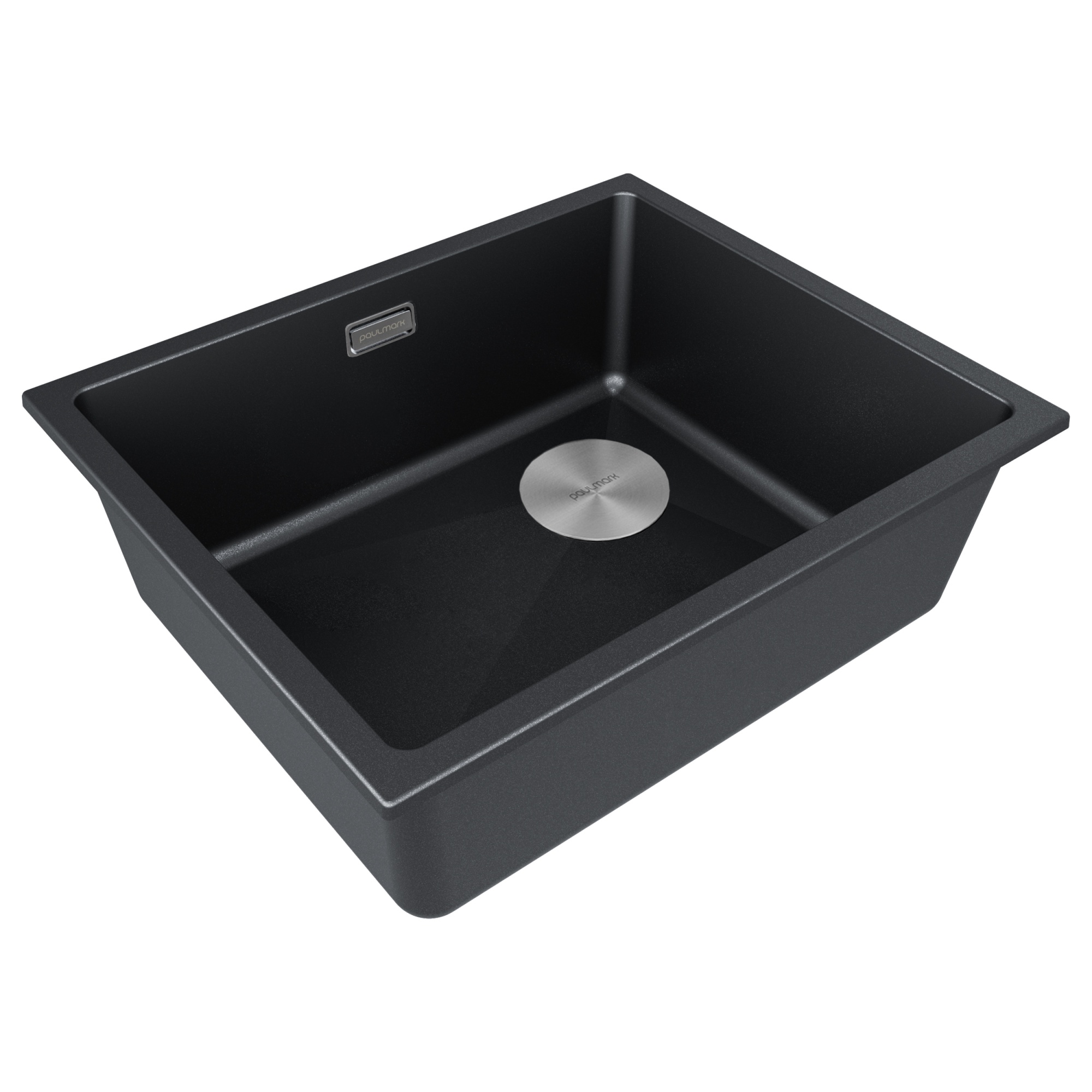 Мойка lumi 55uni-skew, it-granit, lu55sk-blm, черный металлик, 555х440, paulmark