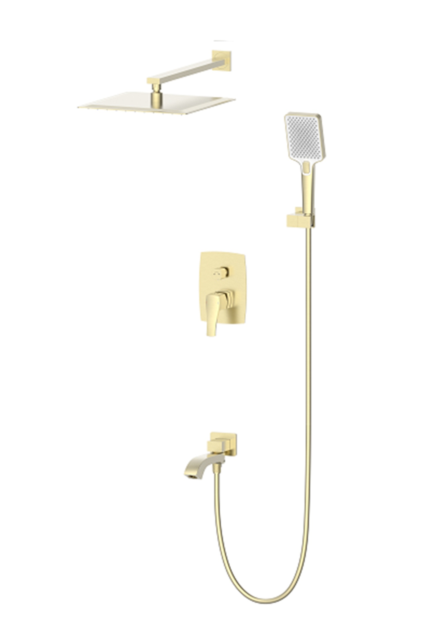 Душевая система встраиваемая wonzon & woghand flex, брашированное золото (ww-88939072-bg)