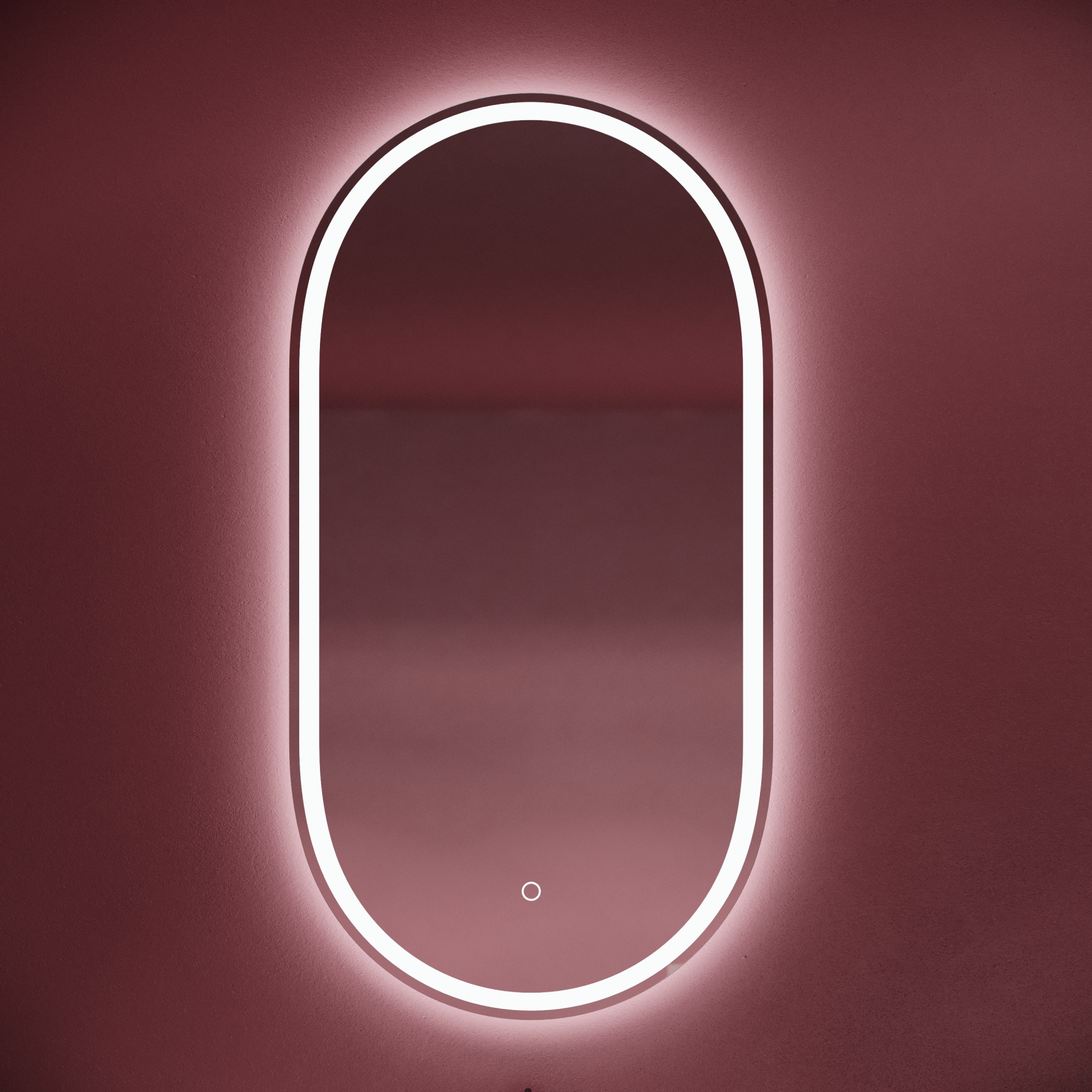 Зеркало для ванной комнаты sancos oval, фронтальная подсветка 550х1050 с сенсорным управлением на прикосновение, арт. ov55f