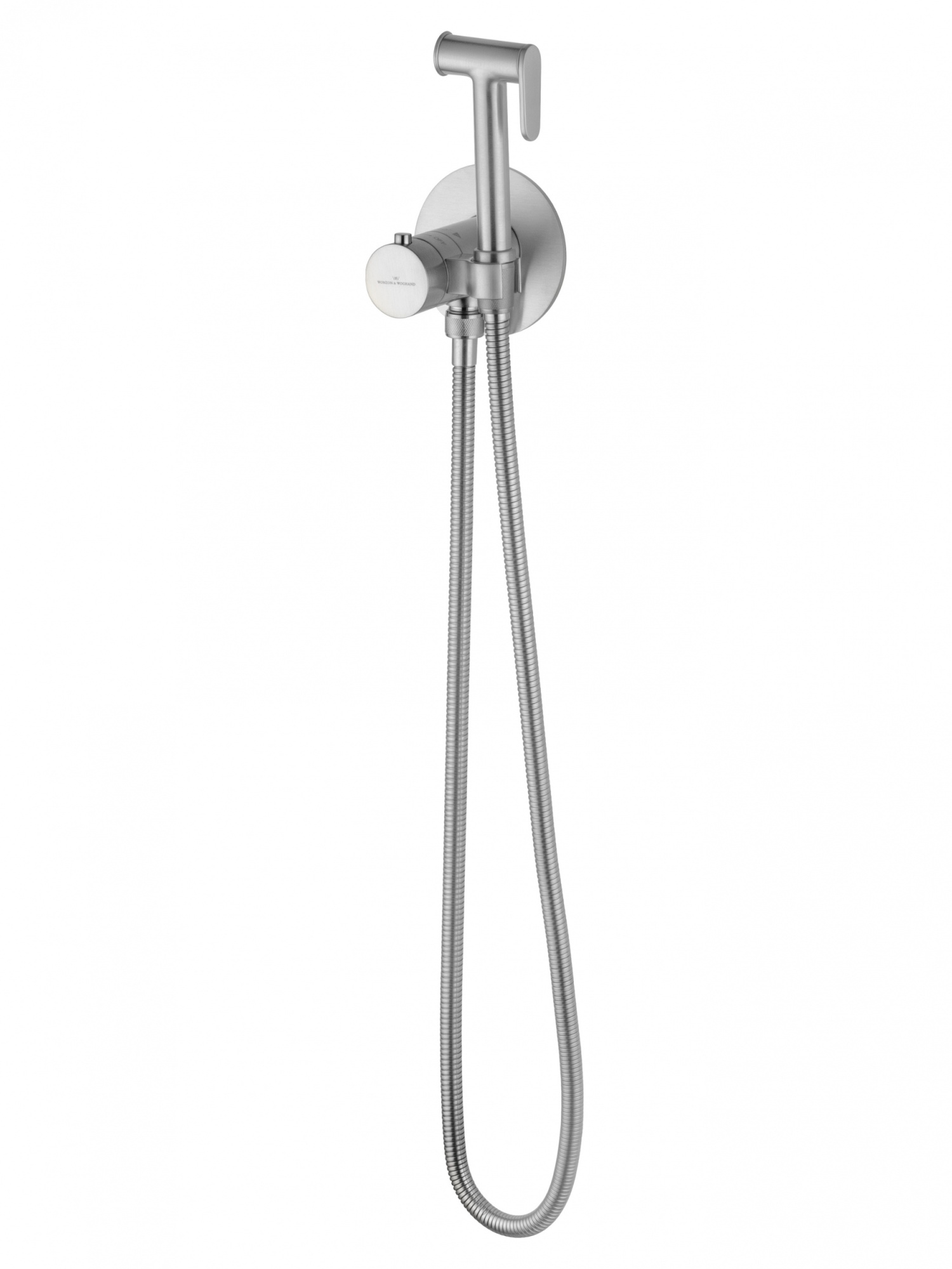Смеситель с гигиеническим душем и термостатом встраиваемый wonzon & woghand, брашированный никель (ww-88829909-bn)