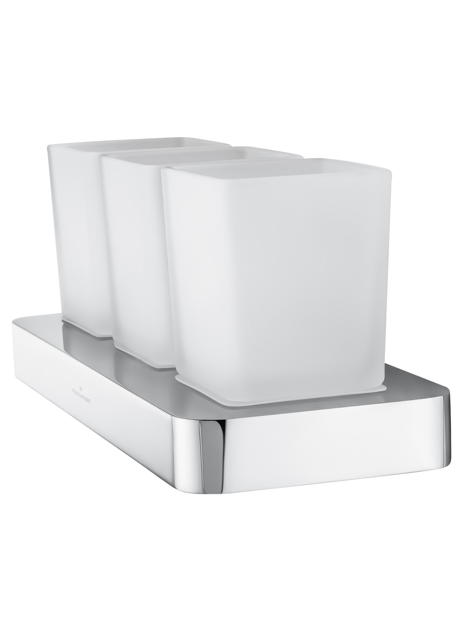 Три стакана для зубных щеток с держателем wonzon & woghand lotte, хром (ww-8338)