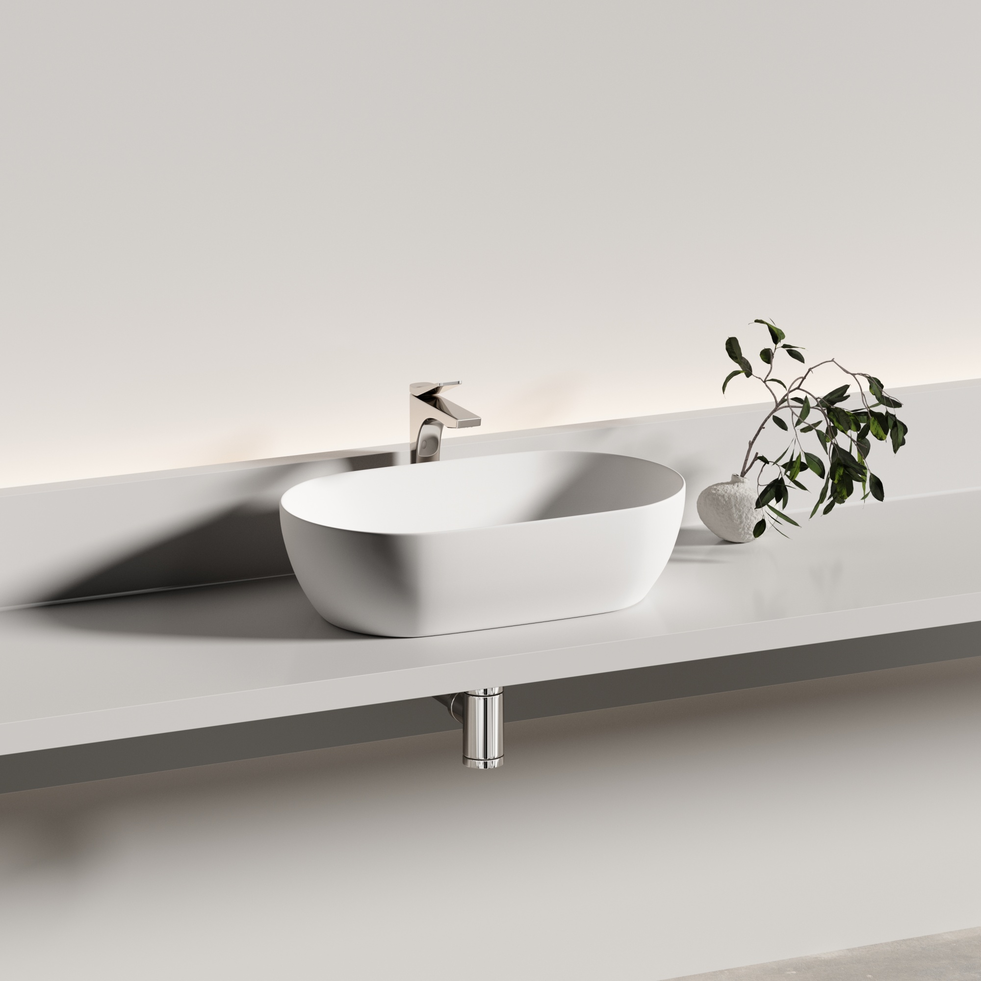 Раковина ceramicanova twist накладная овальной формы 500x300x140 белый матовый cn12001mw Раковина ceramicanova twist накладная овальной формы 500x300x140 белый матовый cn12001mw