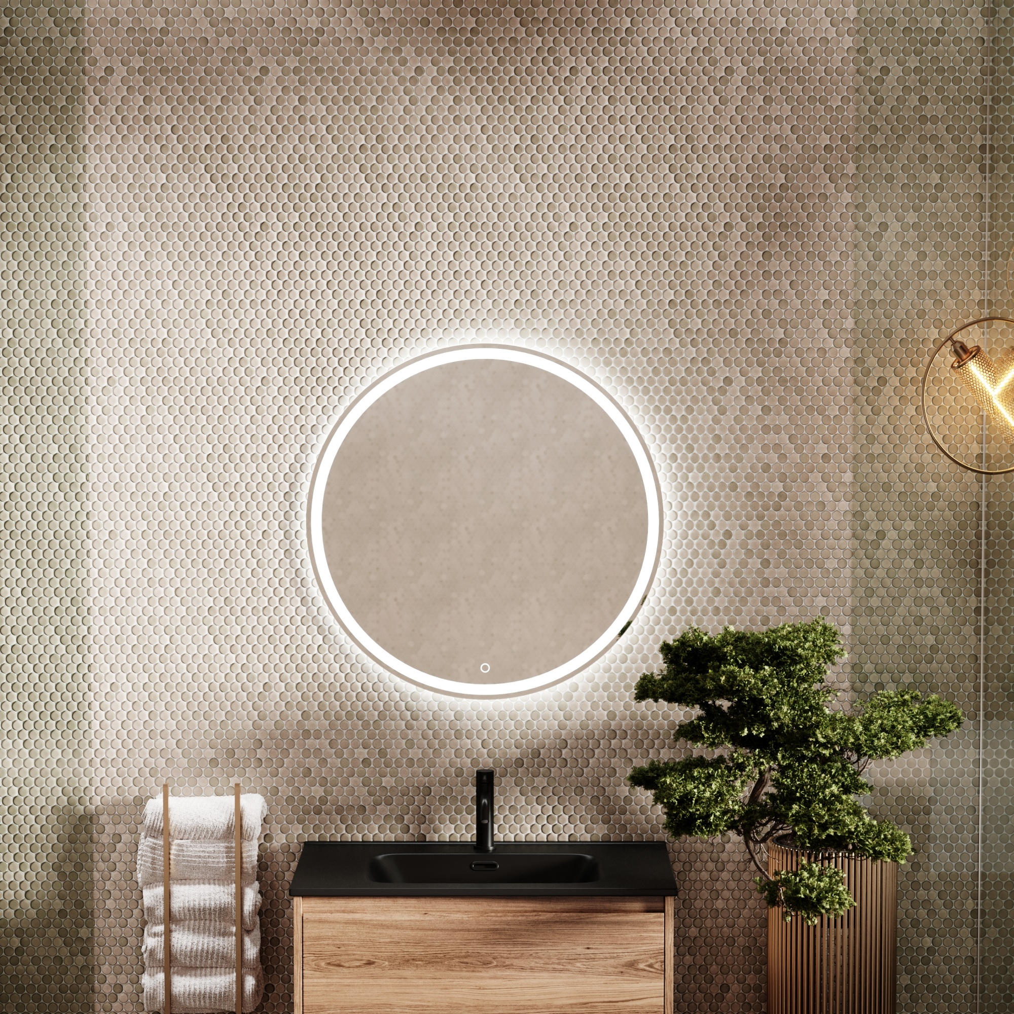 Зеркало для ванной комнаты sancos bella d700 c подсветкой, арт. be700