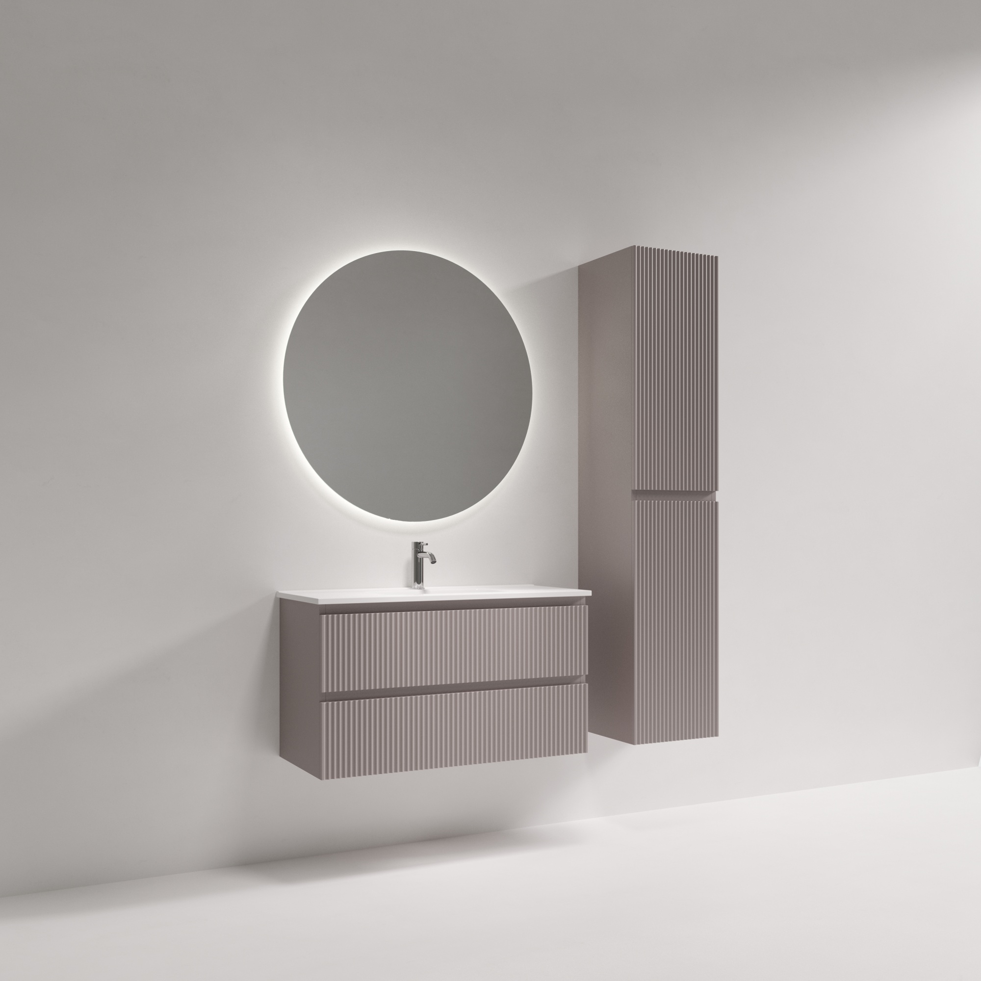 Тумба подвесная SANCOS Snob R 890х390х500, c двумя ящиками оснащенными доводчиками, Doha Soft, арт.SNR90/39SM