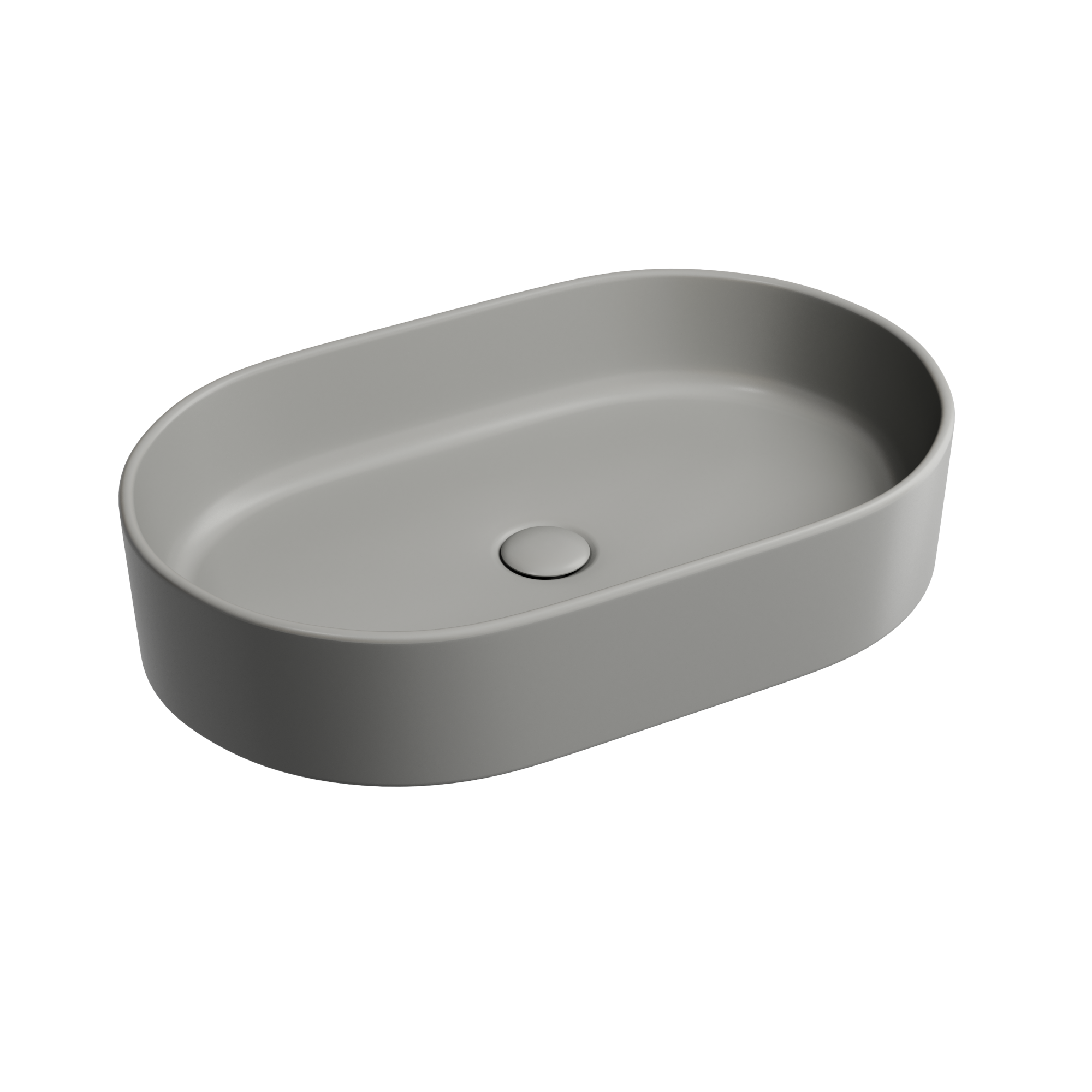 Умывальник чаша накладная овальная (цвет антрацит матовый) element 608x385x122мм