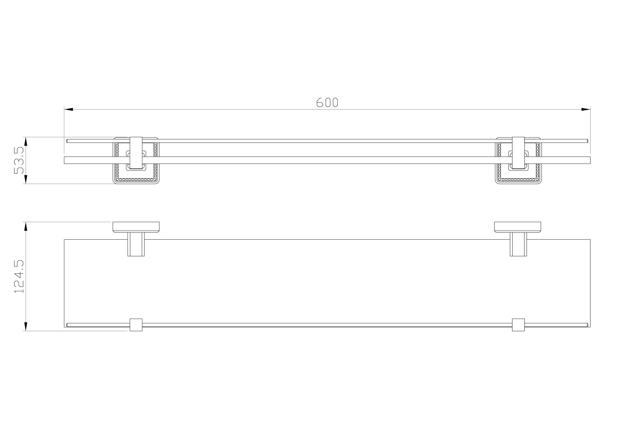 Стеклянная полка для ванной wonzon & woghand roma, бронза (ww-7227)