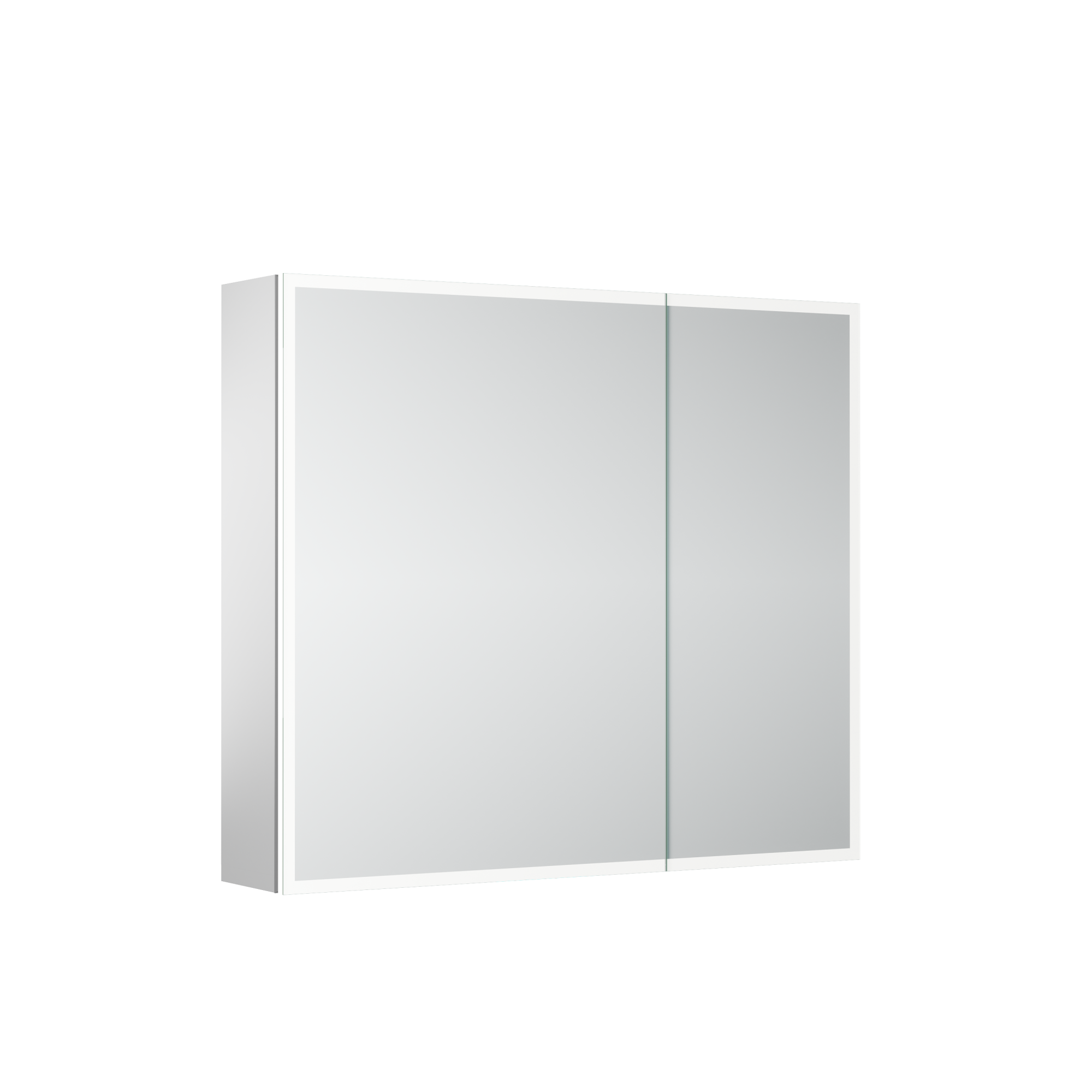 Зеркальный шкаф для ванной комнаты из алюминия sancos evoke 800x700х136 мм с led подсветкой арт. sc8080