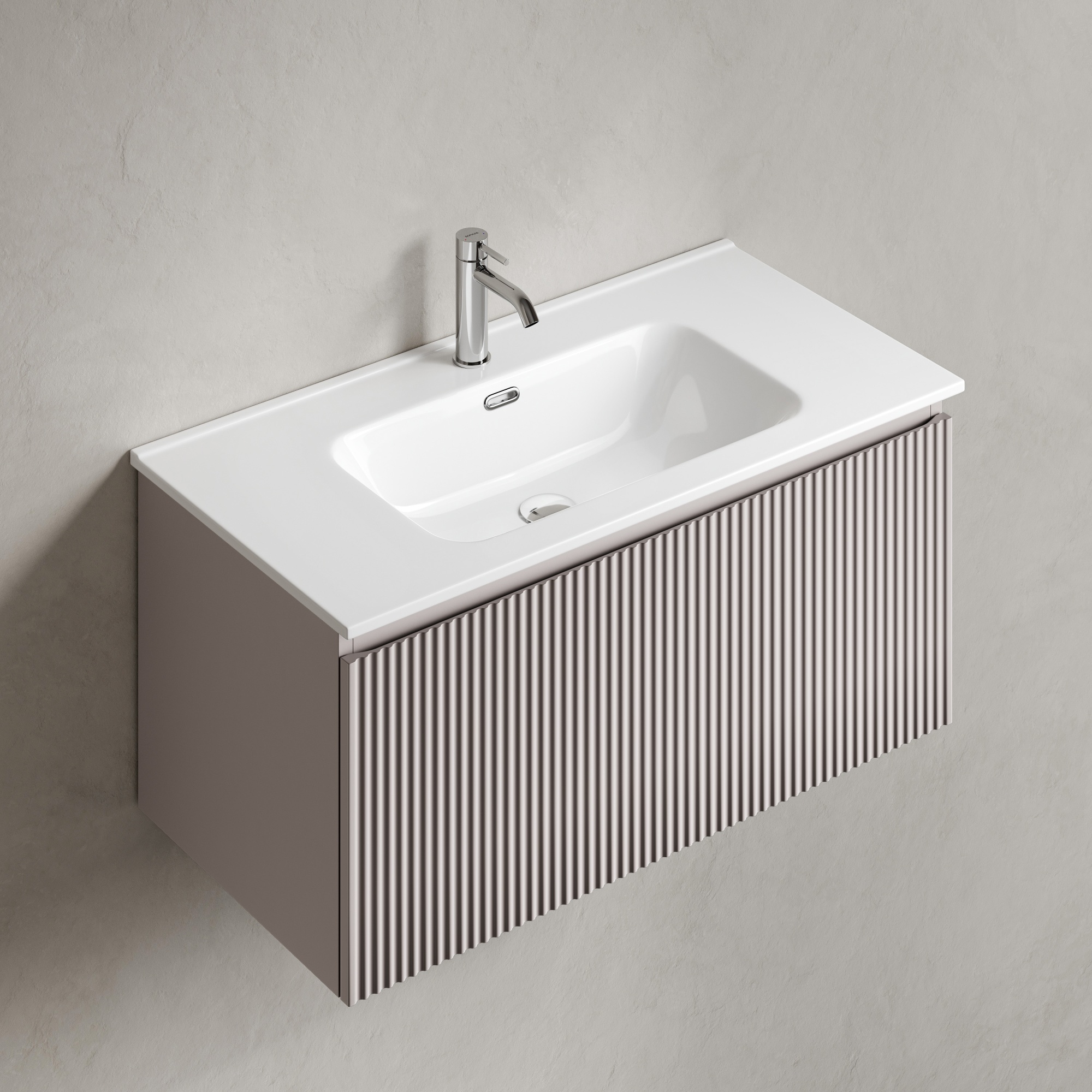 Тумба подвесная SANCOS Snob R 1.0 890х445х406, c одним ящиком оснащенным доводчиками, Doha Soft , арт.SNR1.090SM