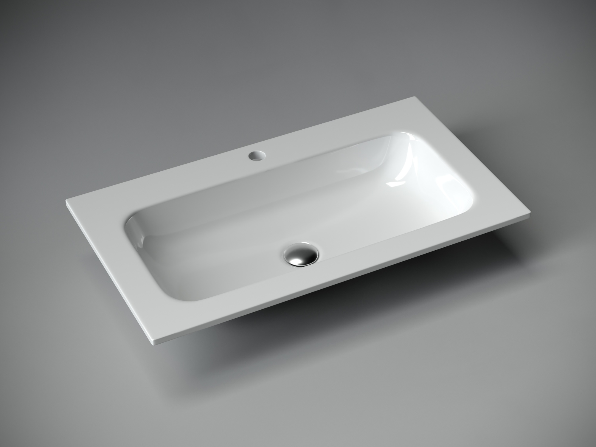 Раковина накладная grace прямоугольная, с отверстием под смеситель, 810*457*137 мм, цвет белый