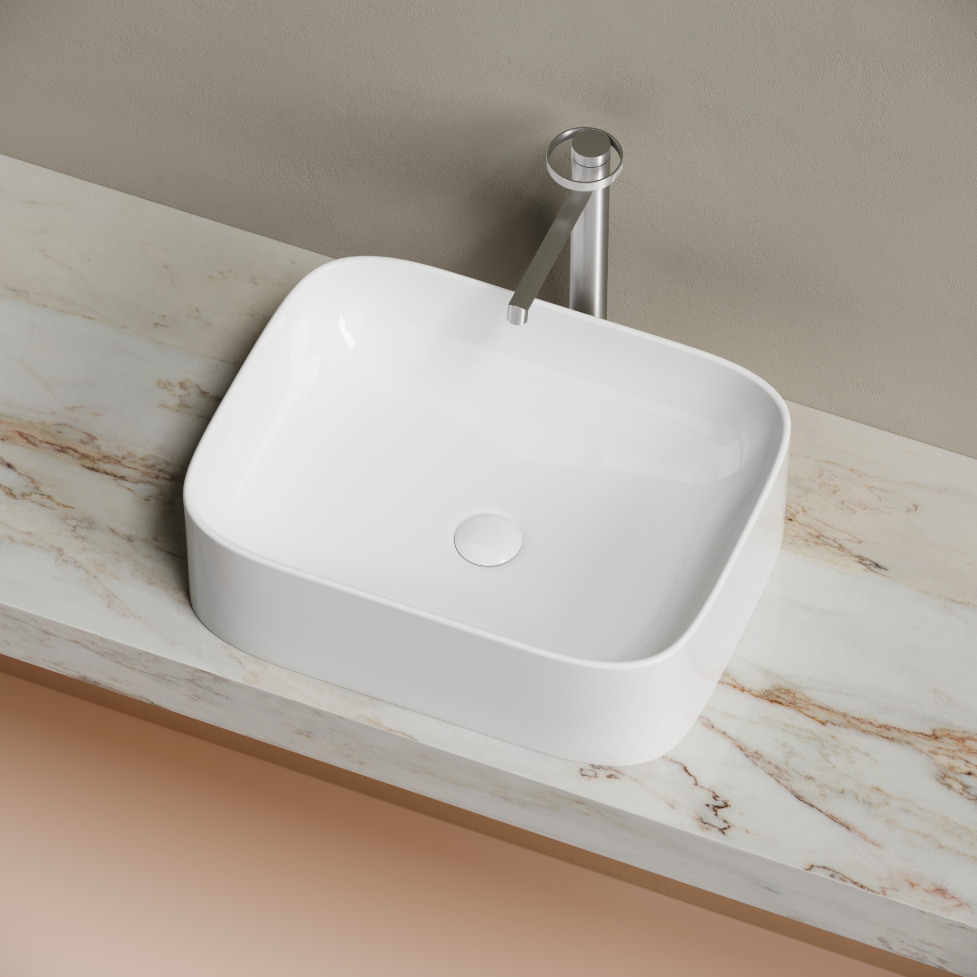 Умывальник чаша накладная прямоугольная element 505x380x150мм