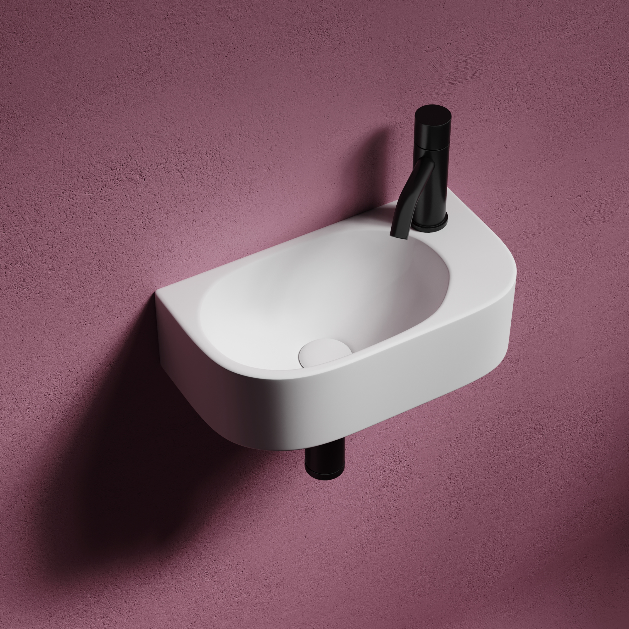 Умывальник подвесной прямоугольный (чаша слева, отверстие под смеситель справа) element 409x224x110мм