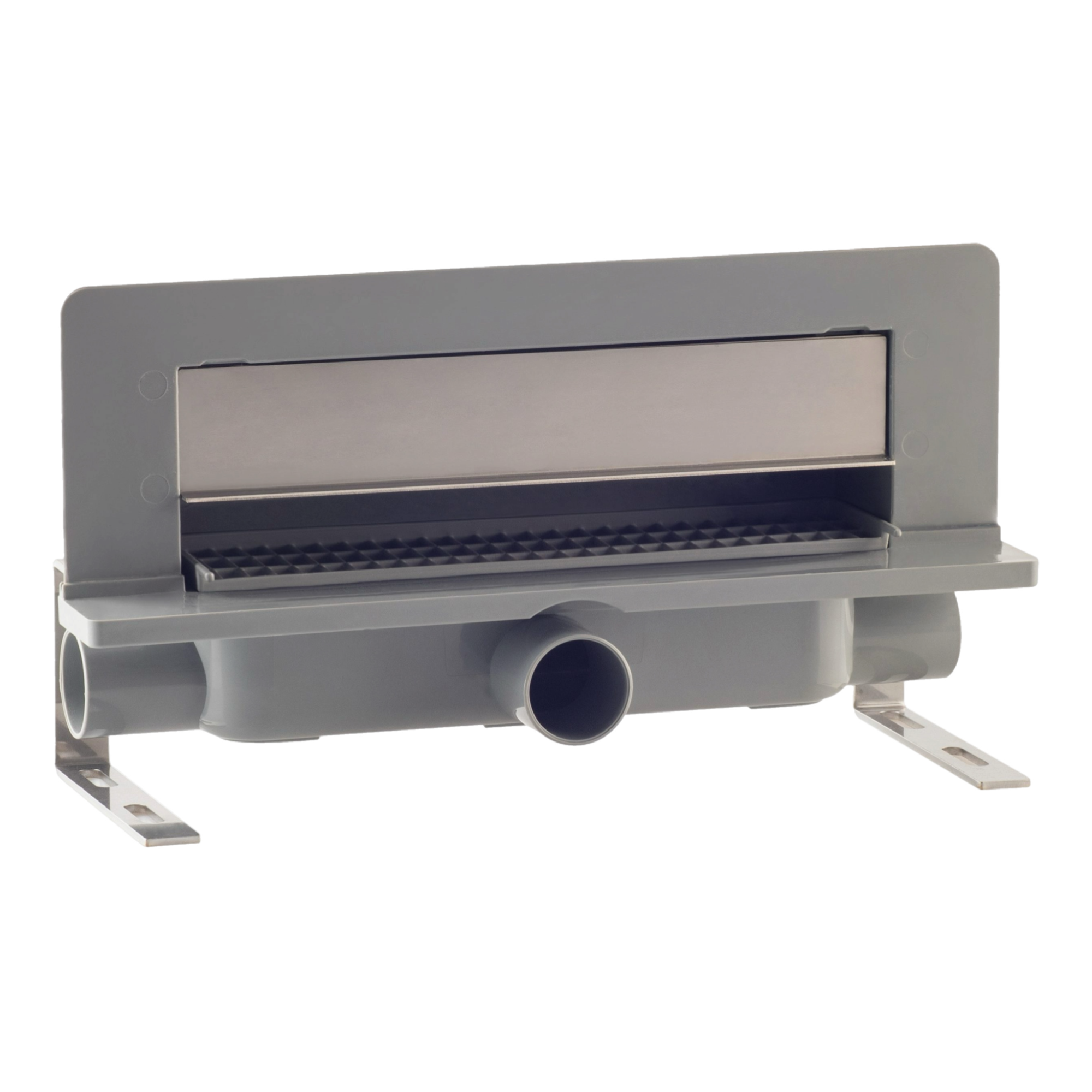 Трап 35 см, пристенный, решетка под плитку, гидрозатвор, abs, горизонтальный выход omp tea intramura 975.102.8