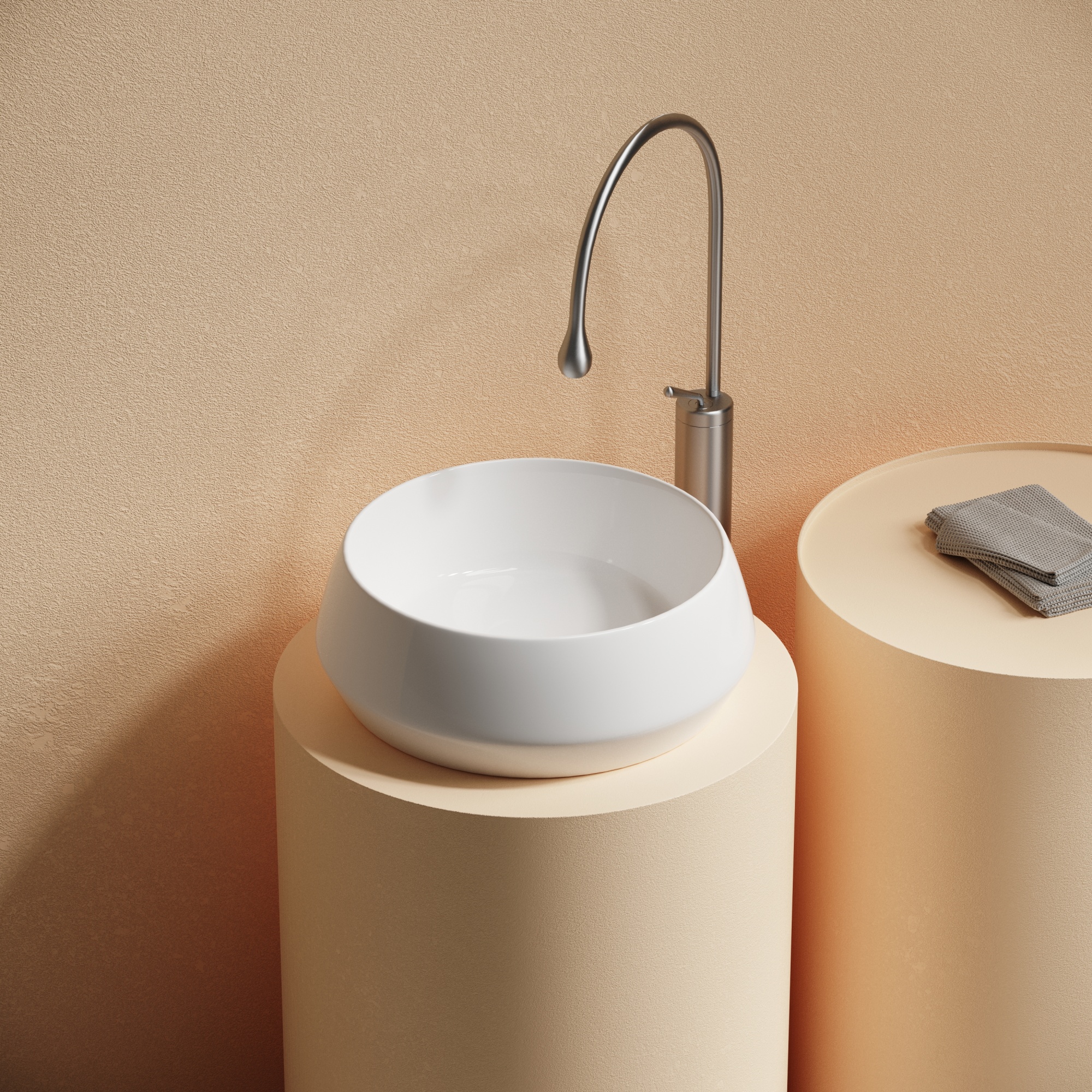 Раковина ceramicanova maya накладная круглая 400x400x140 белый cn12004