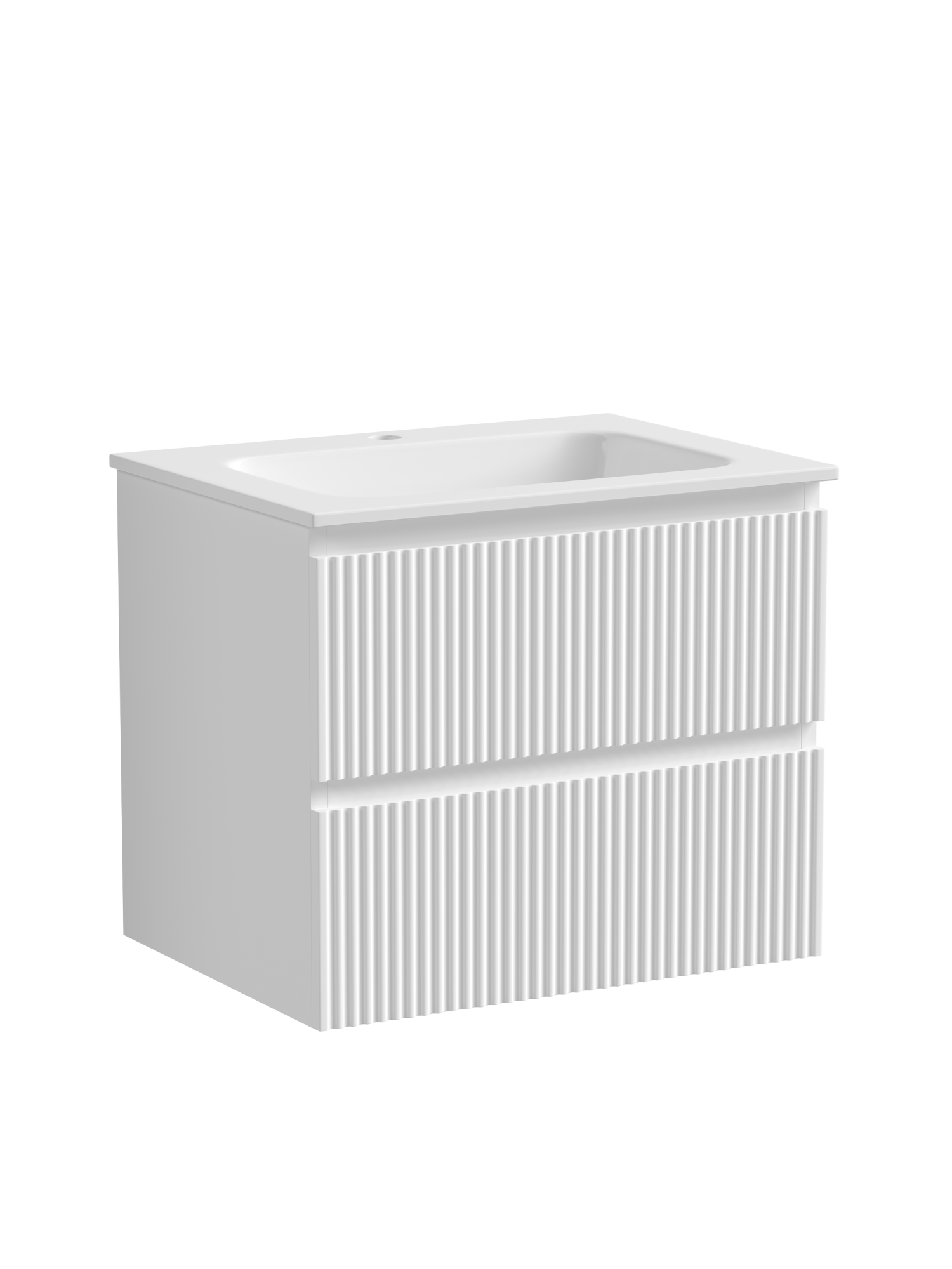 Тумба подвесная sancos snob r 590х445х500, c двумя ящиками оснащенными доводчиками, bianco, арт.snr60w