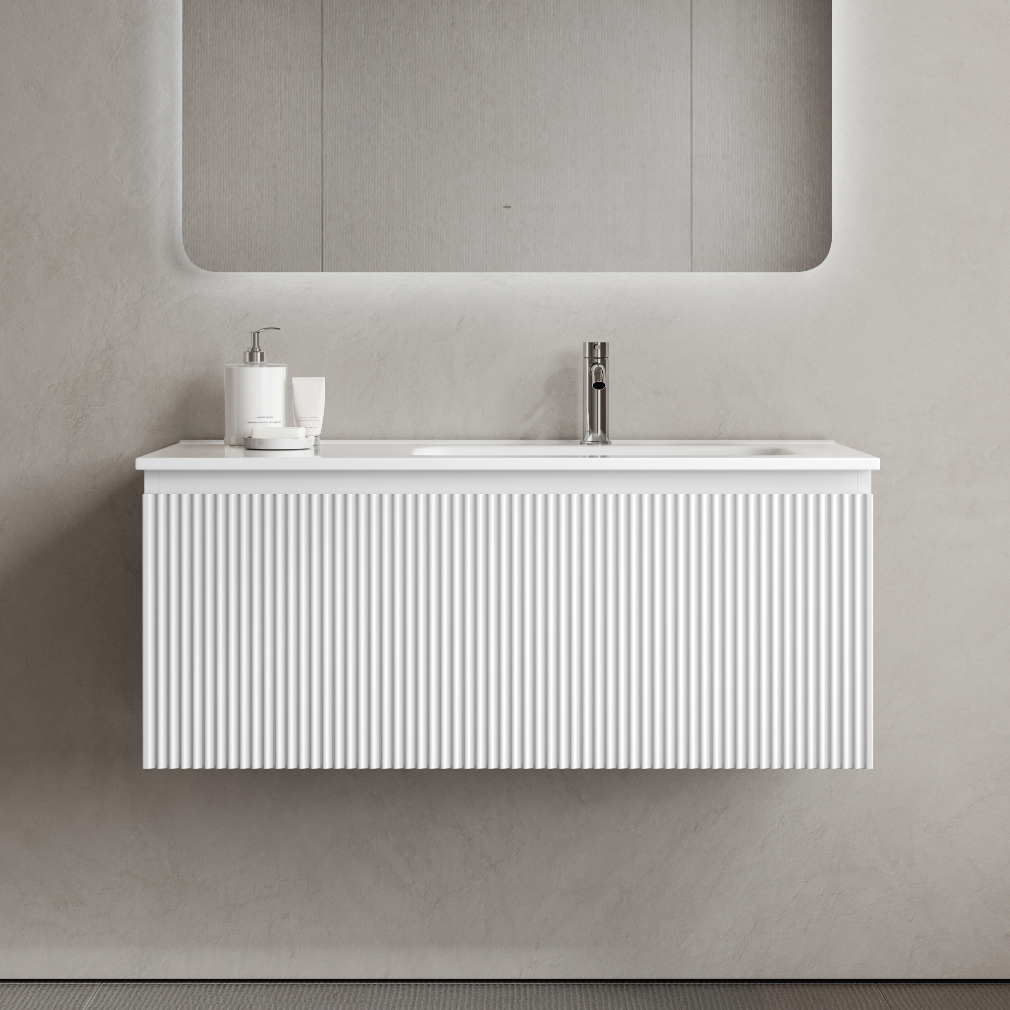 Тумба подвесная SANCOS Snob R 1.0 995х445х406, c одним ящиком оснащенным доводчиками, Bianco , арт.SNR1.0100RW