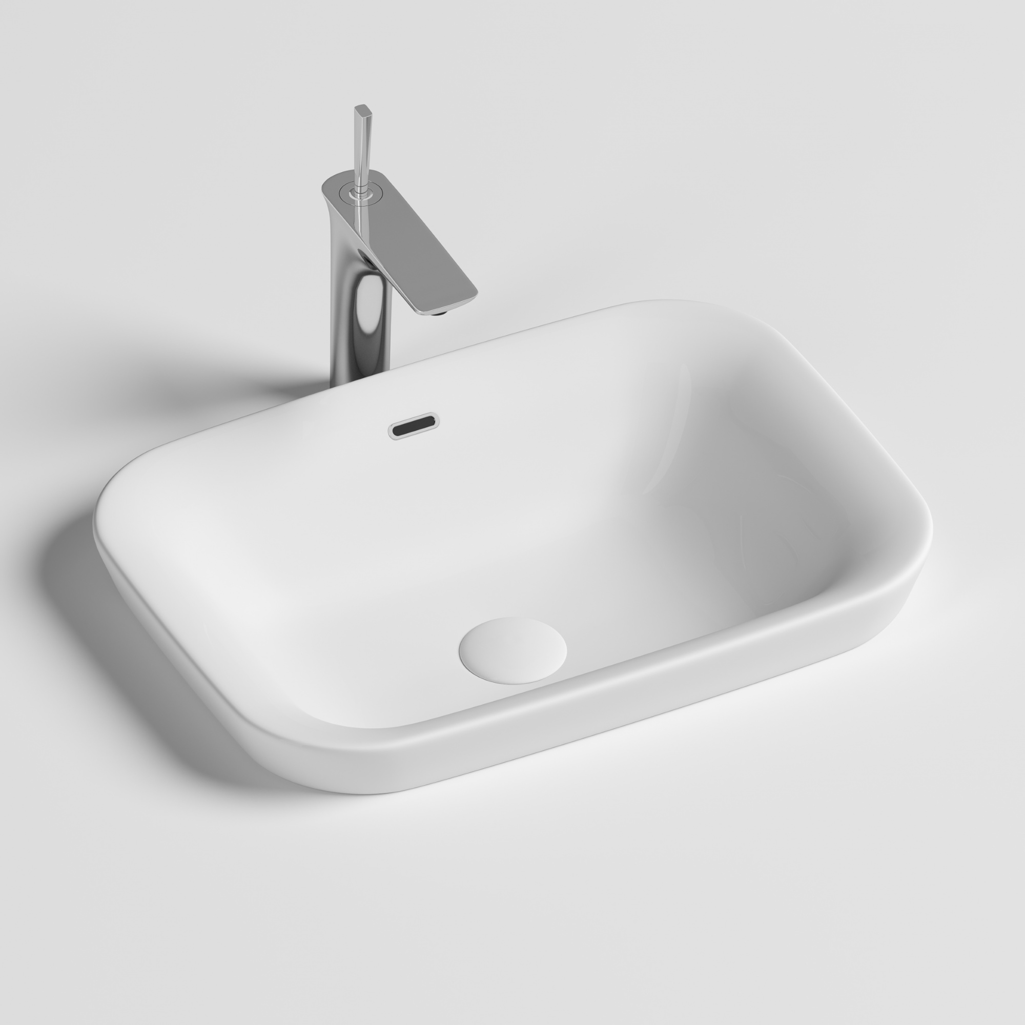 Умывальник прямоугольный встраиваемый сверху в столешницу element 580x400x150мм