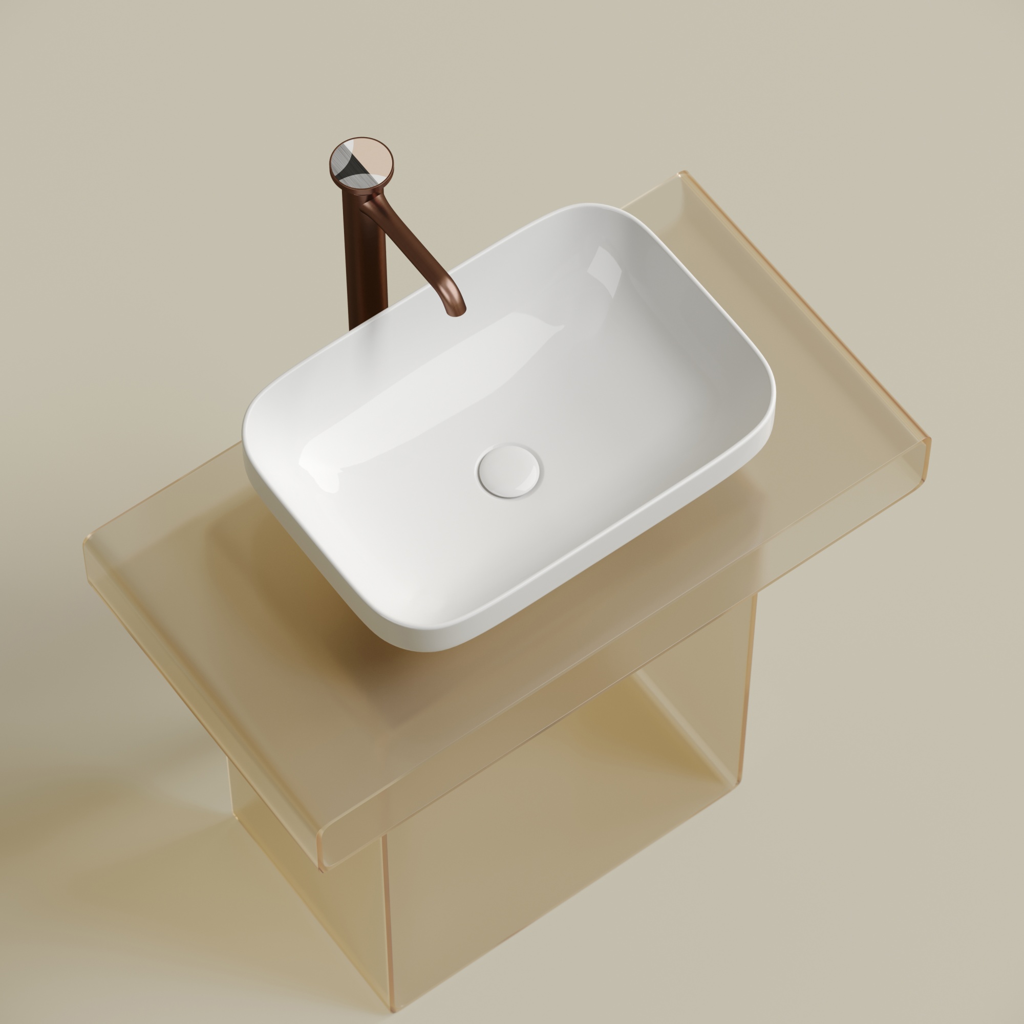 Умывальник чаша накладная прямоугольная element 500x359x145мм