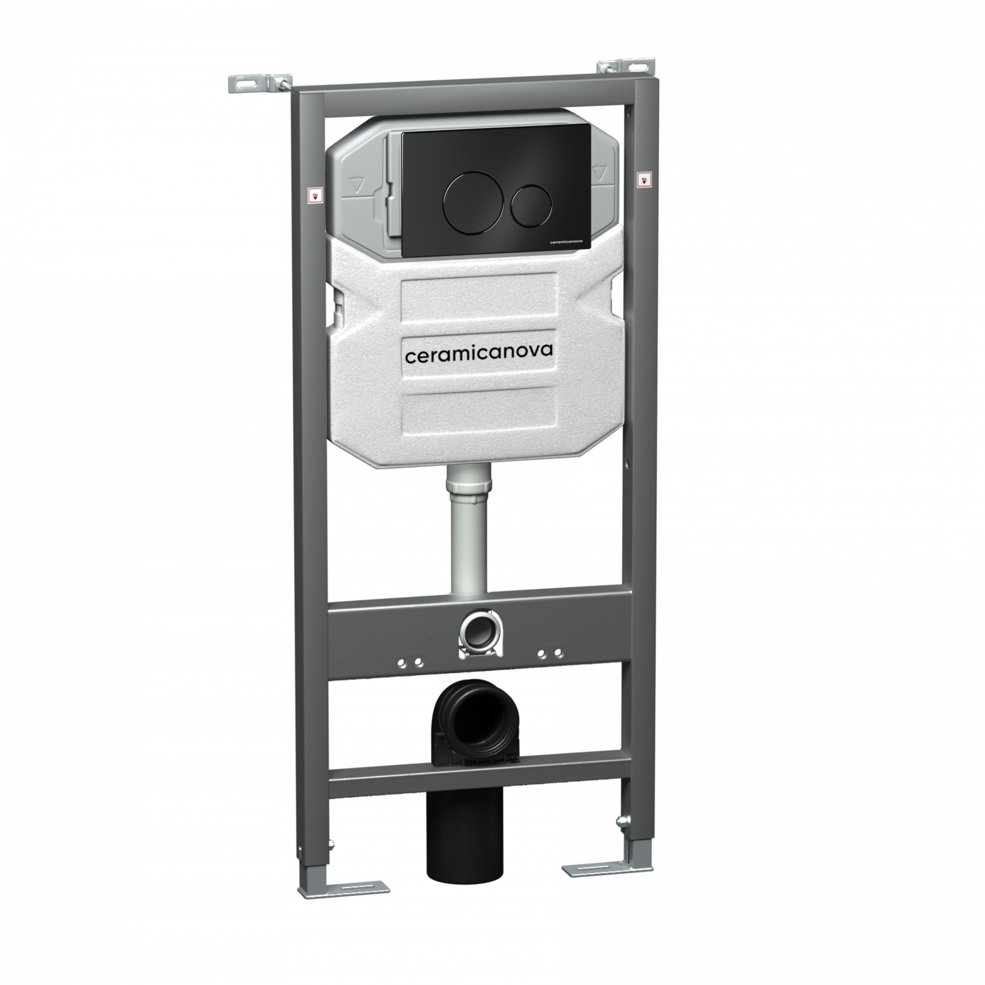 Система инсталляции для унитазов ceramicanova envision с кнопкой смыва round цвет черный матовый и креплениями, арт. cn1001b