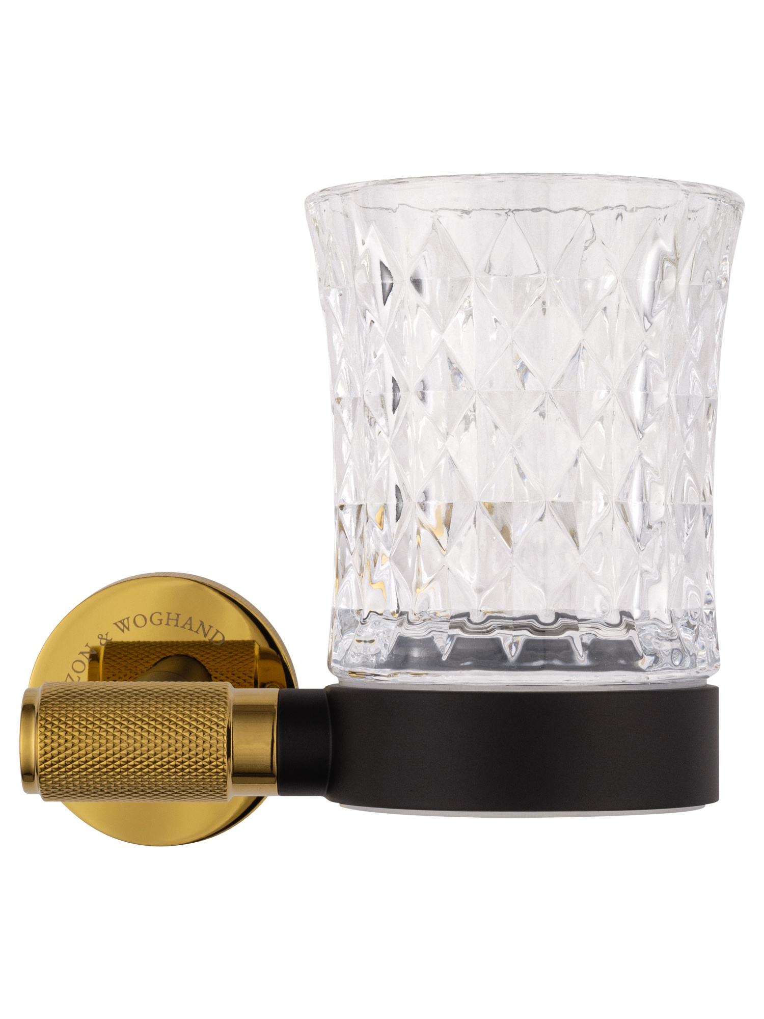 Стакан для зубных щеток с держателем wonzon & woghand majestic, черный/золото (ww-9221)