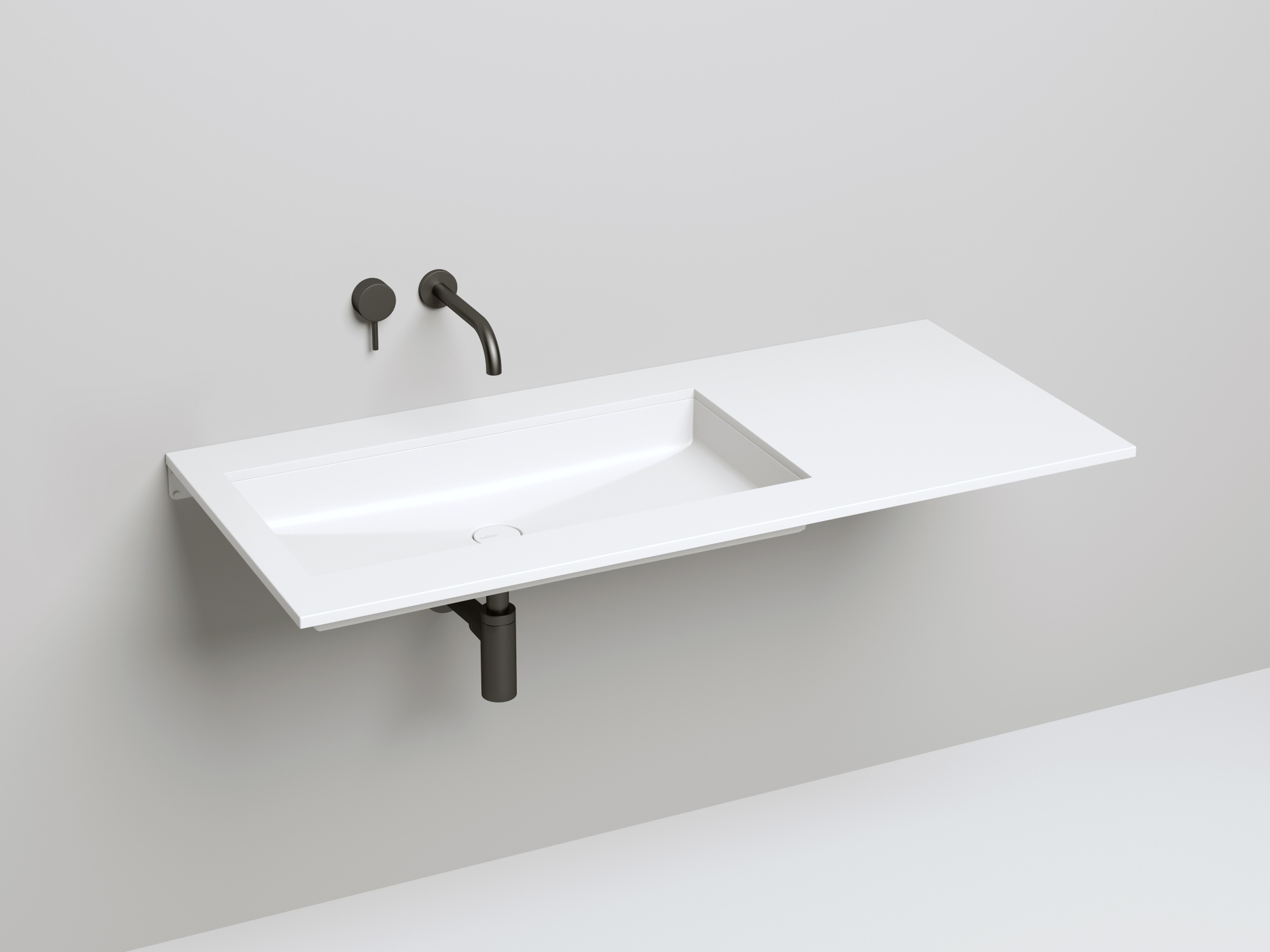 Раковина врезная снизу marea 10 матовая s-stone 747x400x130 белый salini