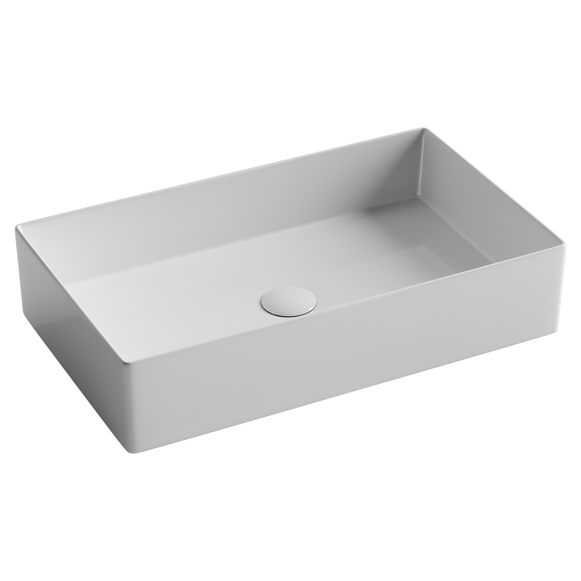 Раковина накладная прямоугольная 601x361x130, цвет белый, арт. cn6070