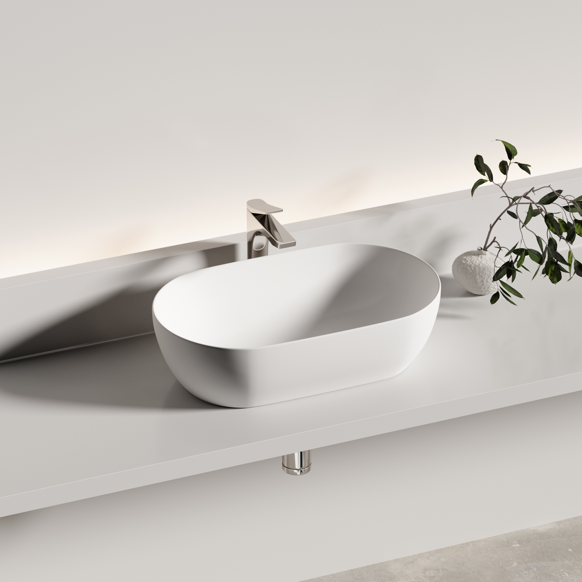 Раковина ceramicanova twist накладная овальной формы 500x300x140 белый матовый cn12001mw Раковина ceramicanova twist накладная овальной формы 500x300x140 белый матовый cn12001mw