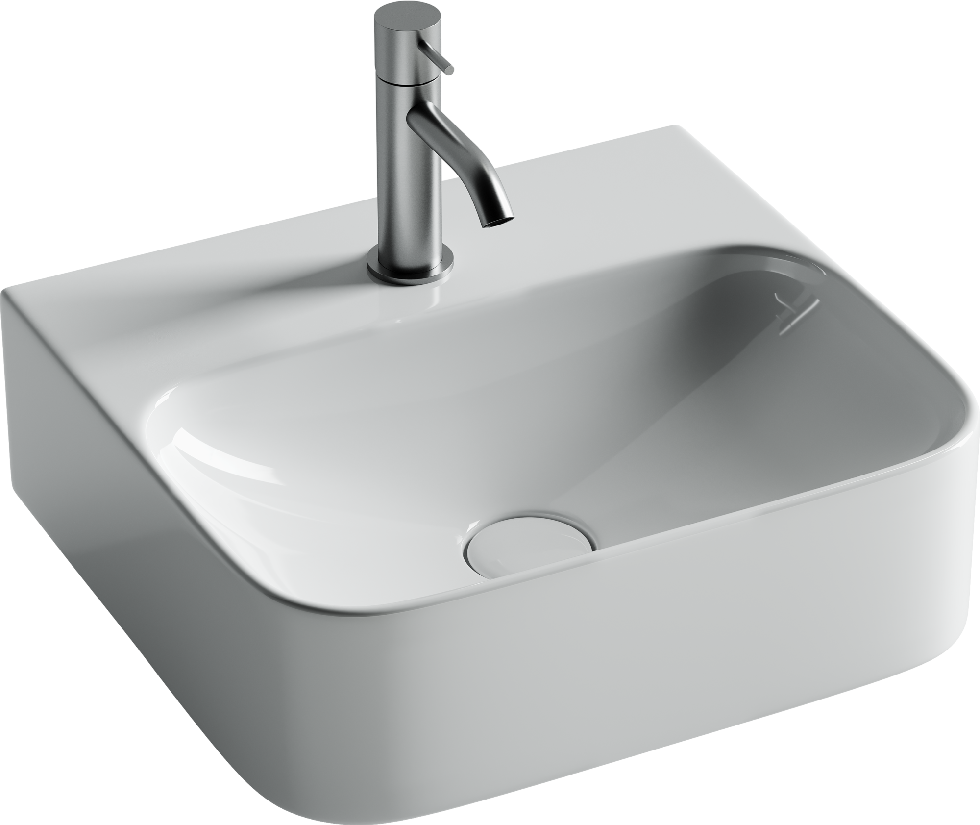 Умывальник aura с 1 отверстием для смесителя, без перелива 430x390x135мм