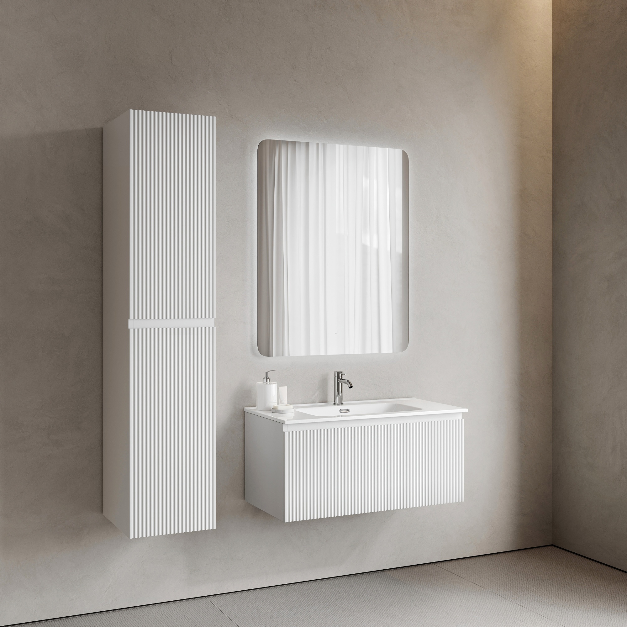 Тумба подвесная SANCOS Snob R 1.0 890х445х406, c одним ящиком оснащенным доводчиками, Bianco , арт.SNR1.090W