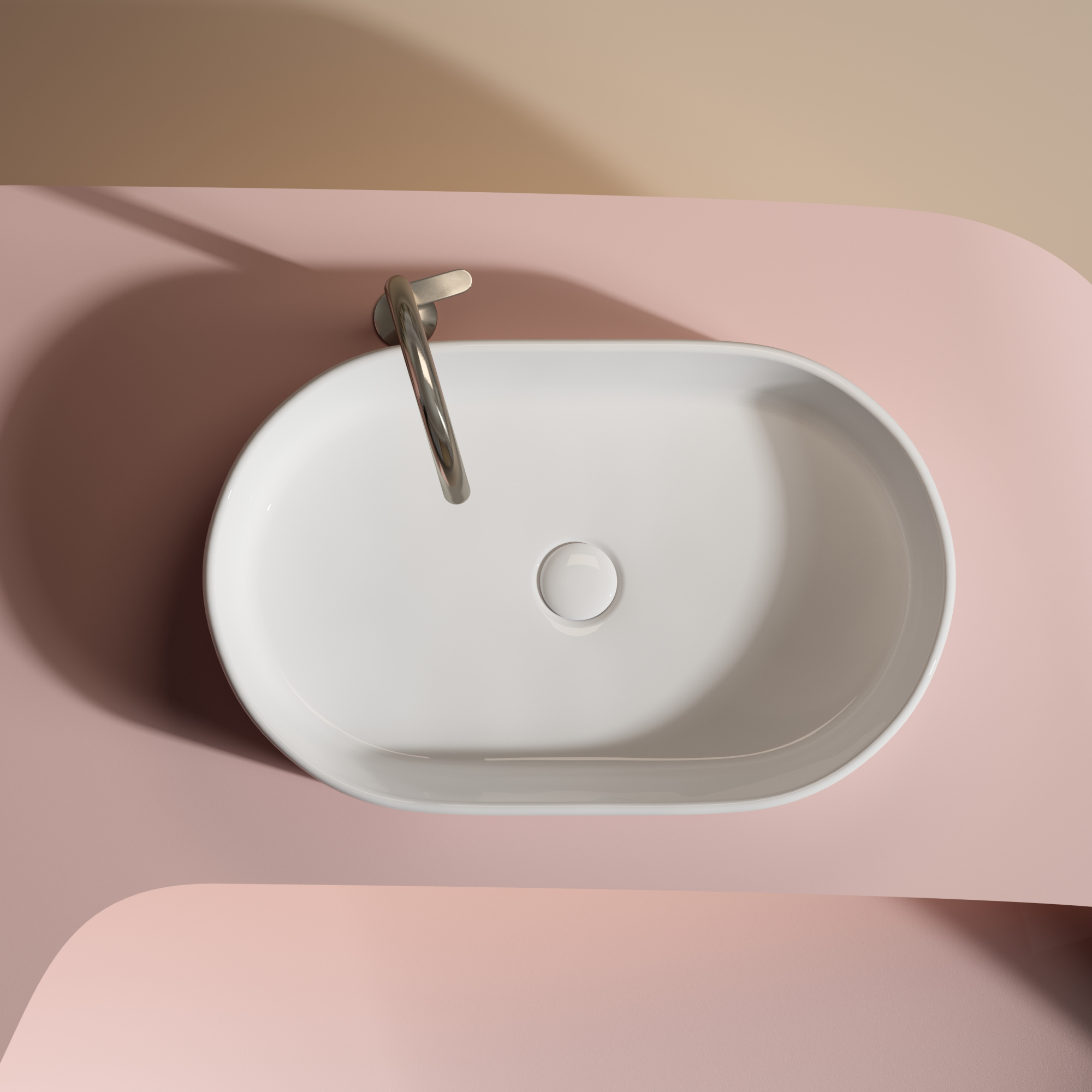 Умывальник чаша накладная овальная element 608x385x122мм