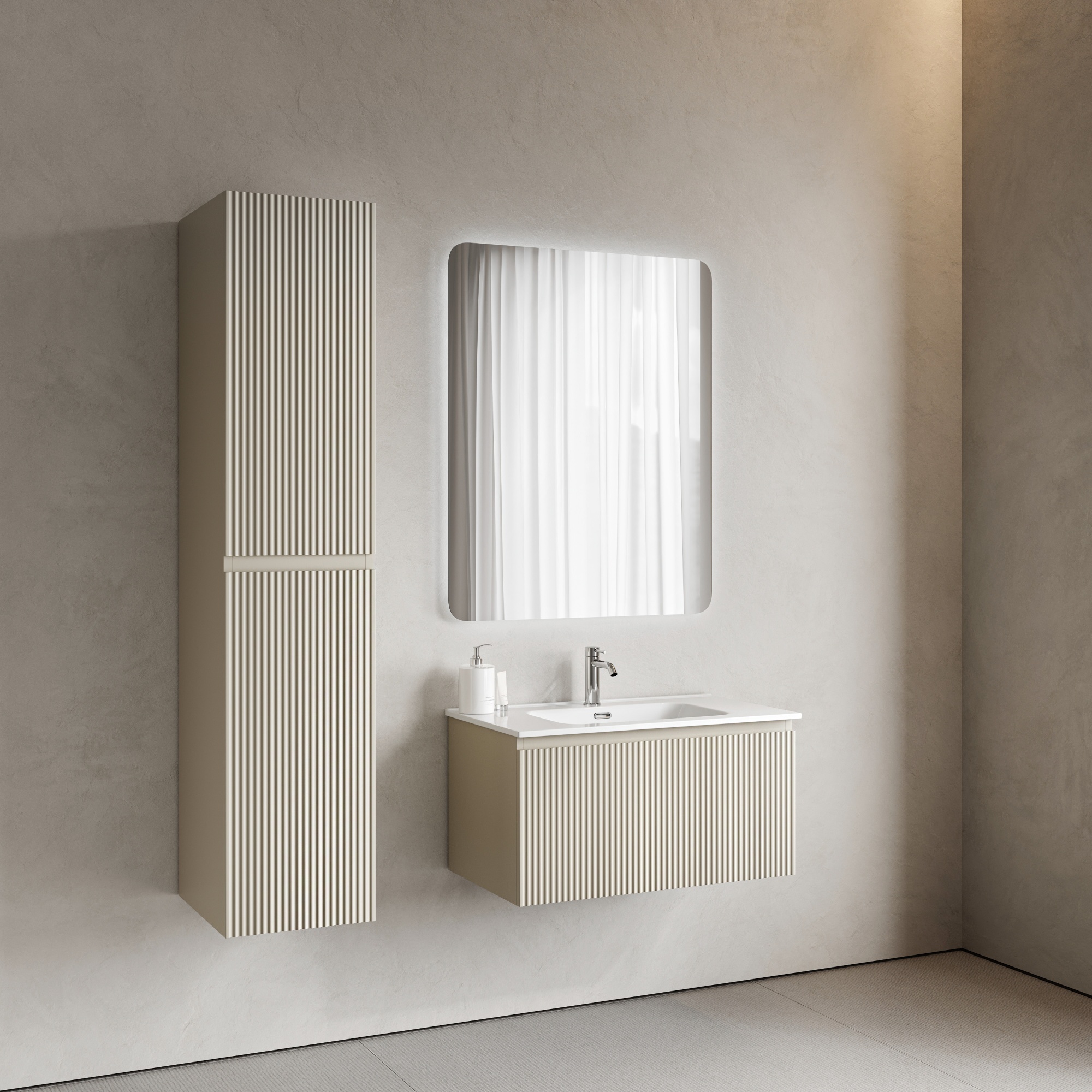 Тумба подвесная SANCOS Snob R 1.0 790х445х406, c одним ящиком оснащенным доводчиками, Beige Soft , арт.SNR1.080CE