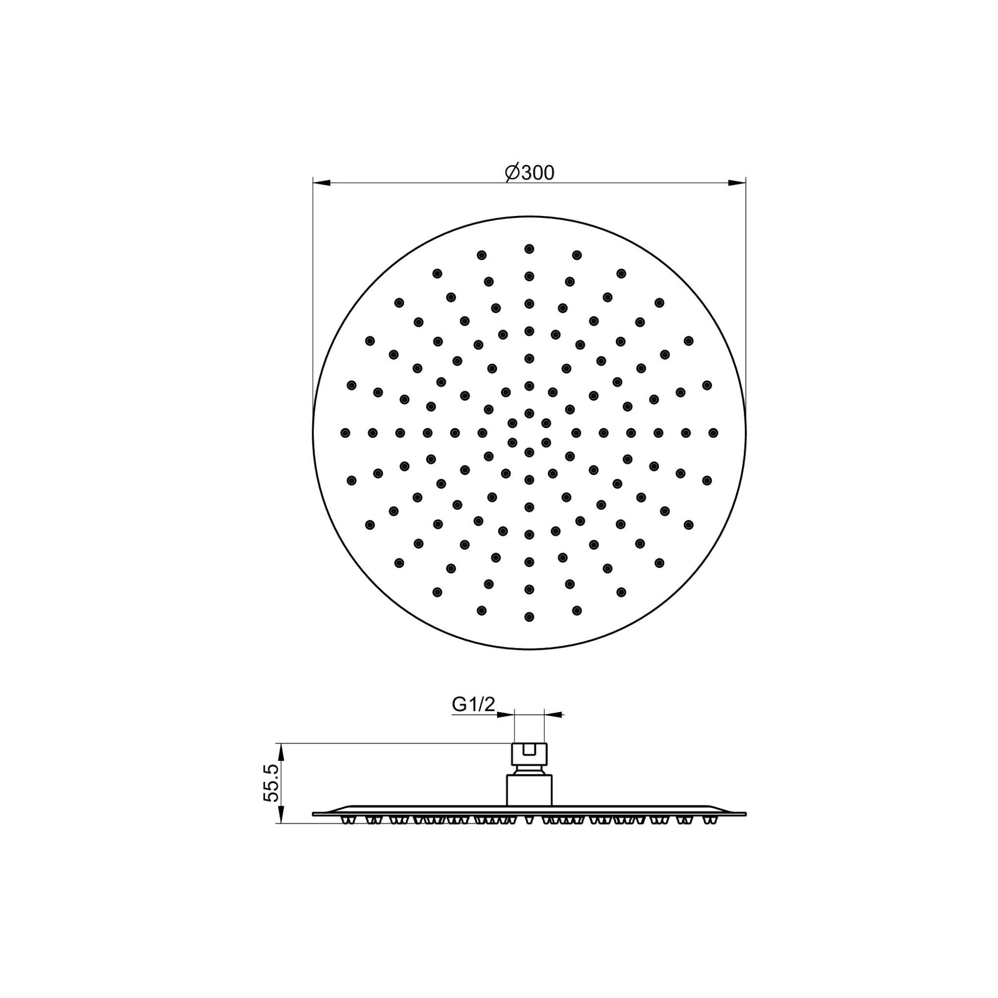 Верхний душ wonzon & woghand, брашированный никель (ww-88dp04-bn)