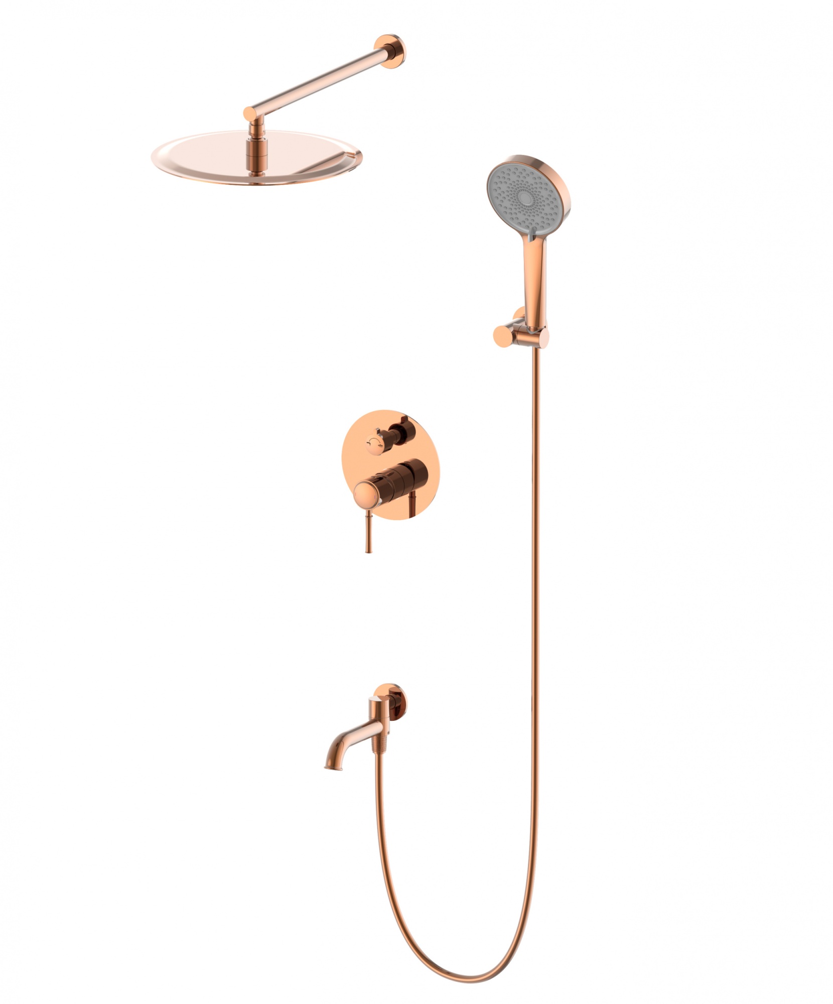 Душевая система встраиваемая wonzon & woghand tor, розовое золото (ww-88939073-rg)