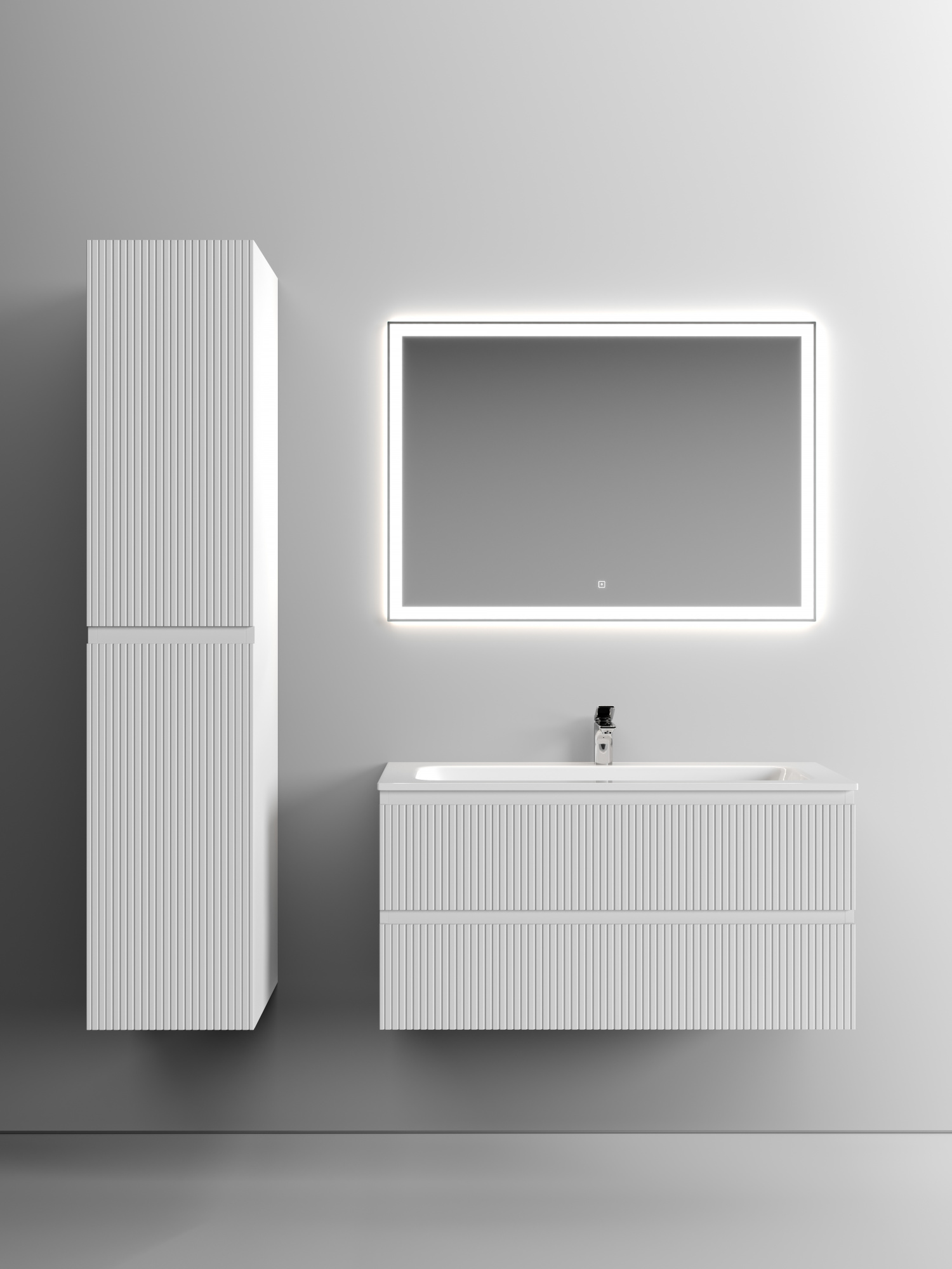 Тумба подвесная sancos snob t 995х445х500, c двумя ящиками оснащенными доводчиками, bianco, арт.snt100w