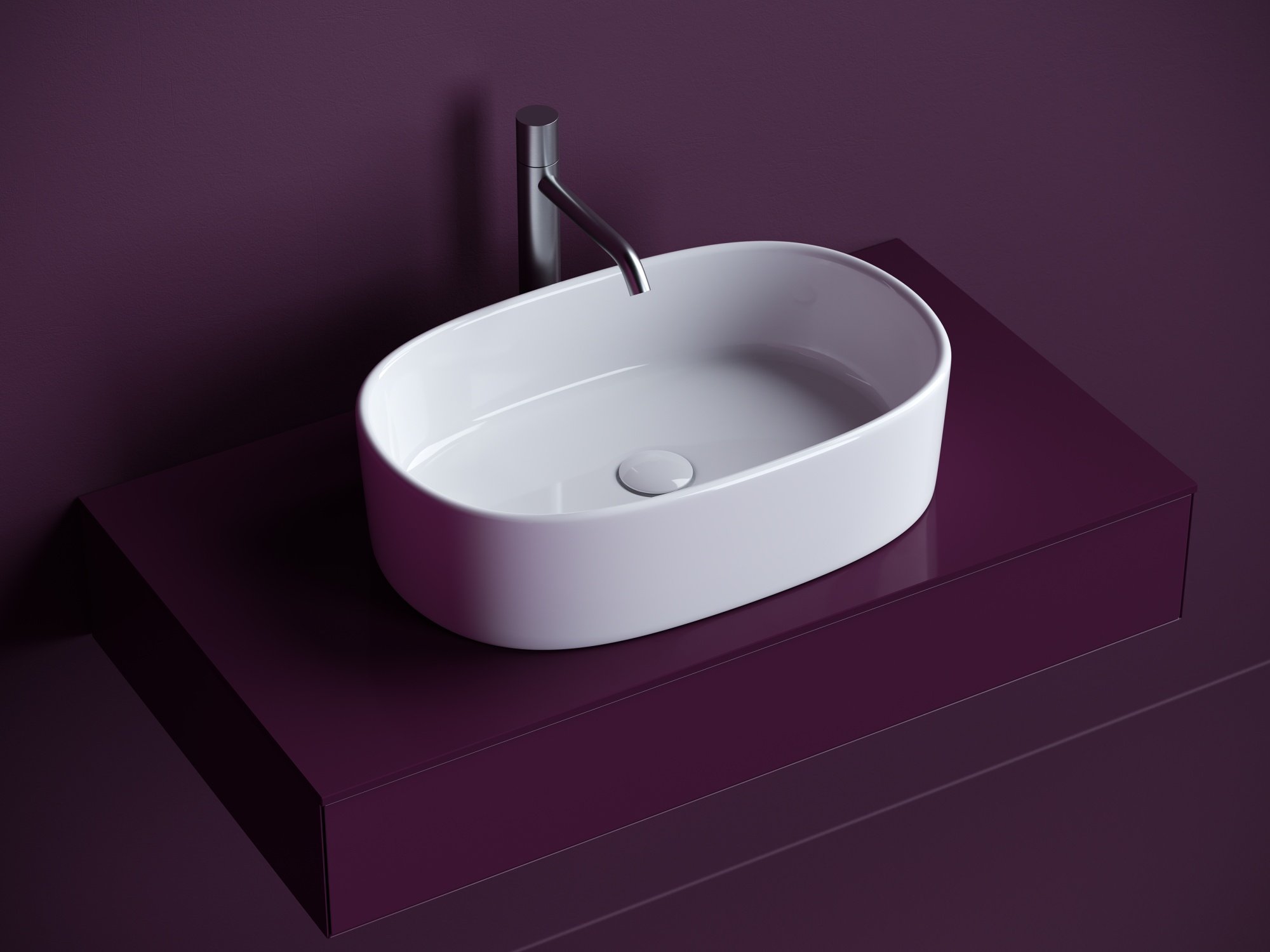 Раковина накладная овальная 561x359x149, цвет белый Раковина накладная овальная 561x359x149, цвет белый