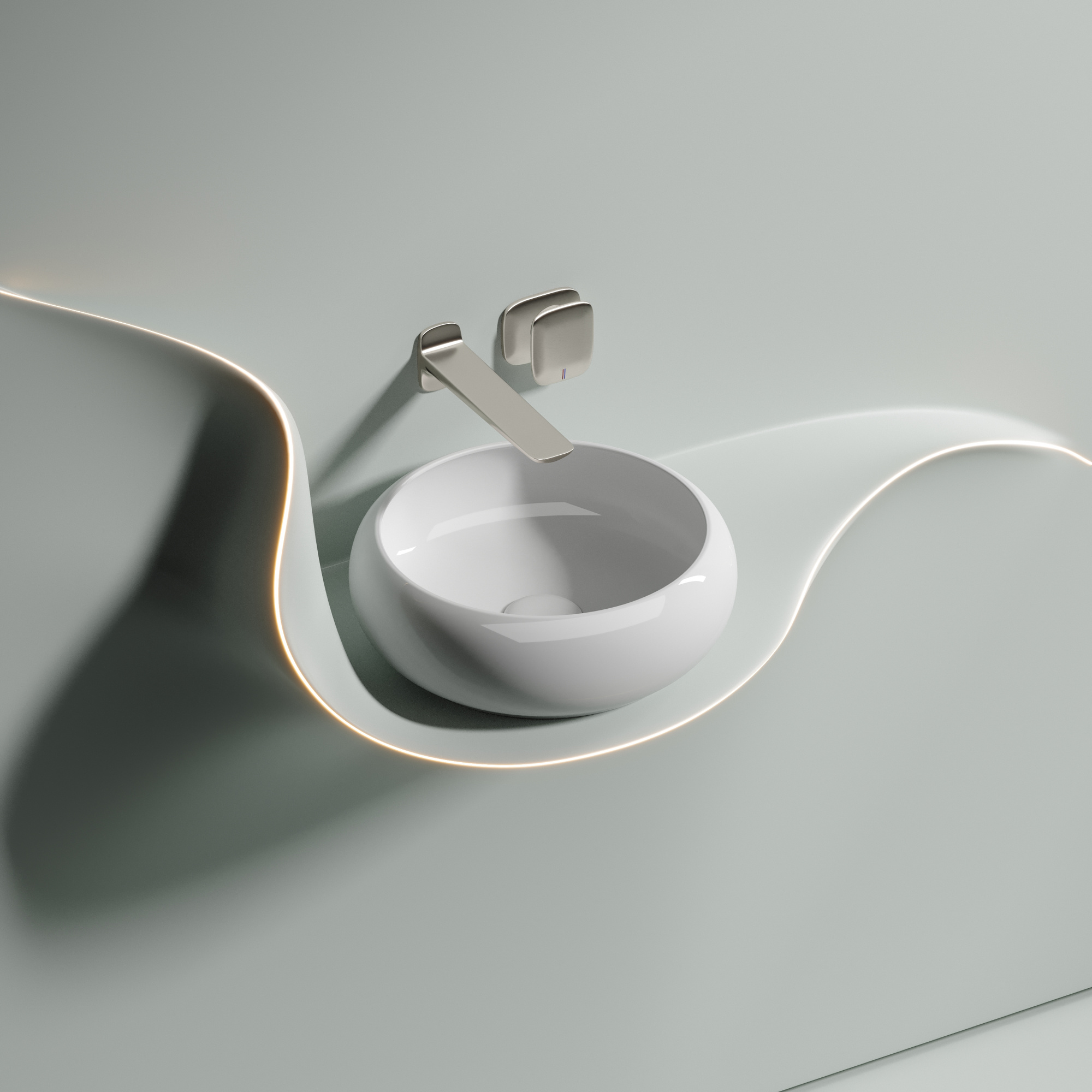 Умывальник чаша накладная круглая element 360x360x120мм