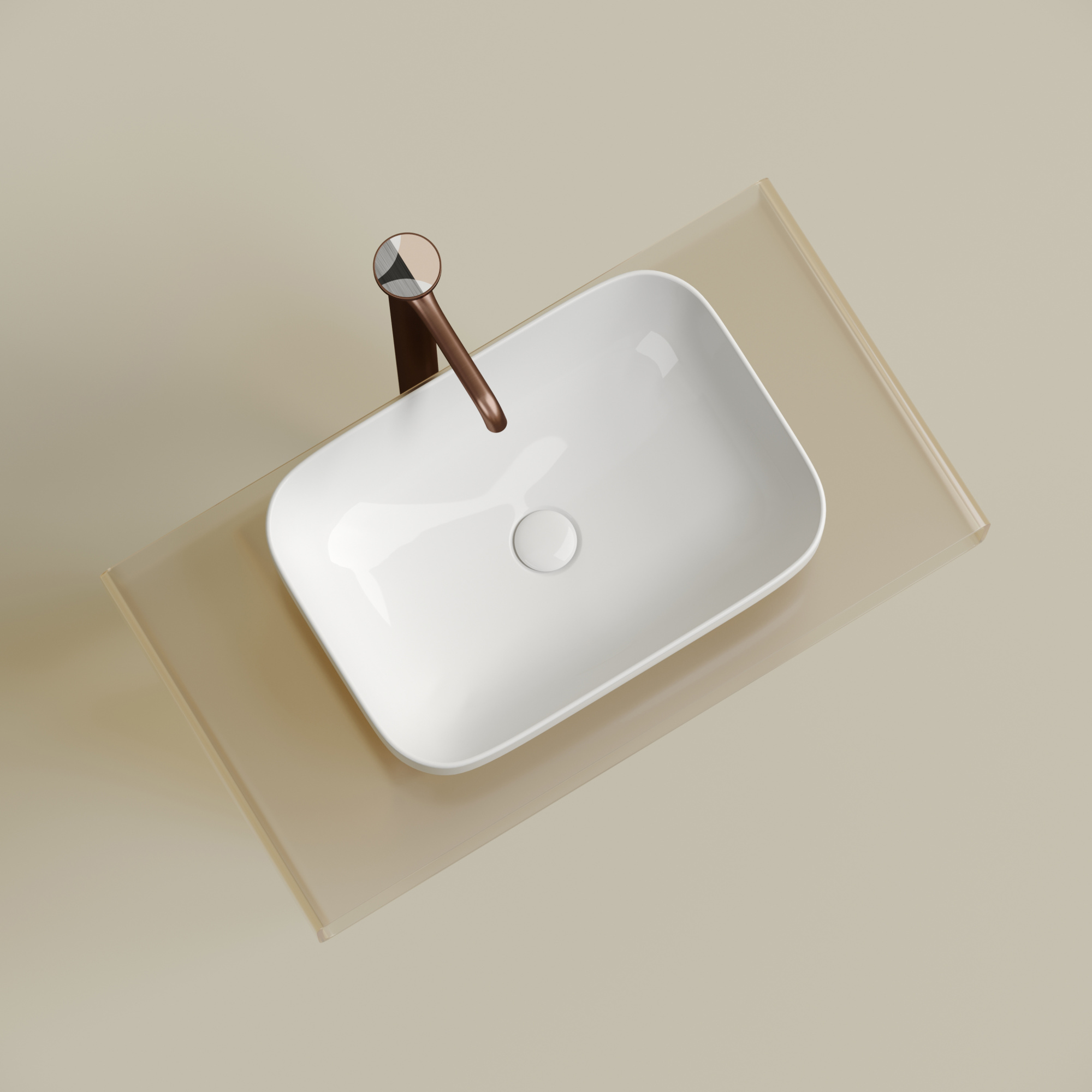 Умывальник чаша накладная прямоугольная element 500x359x145мм