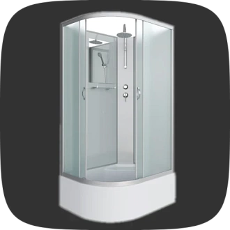 ассиметричные душевые боксы