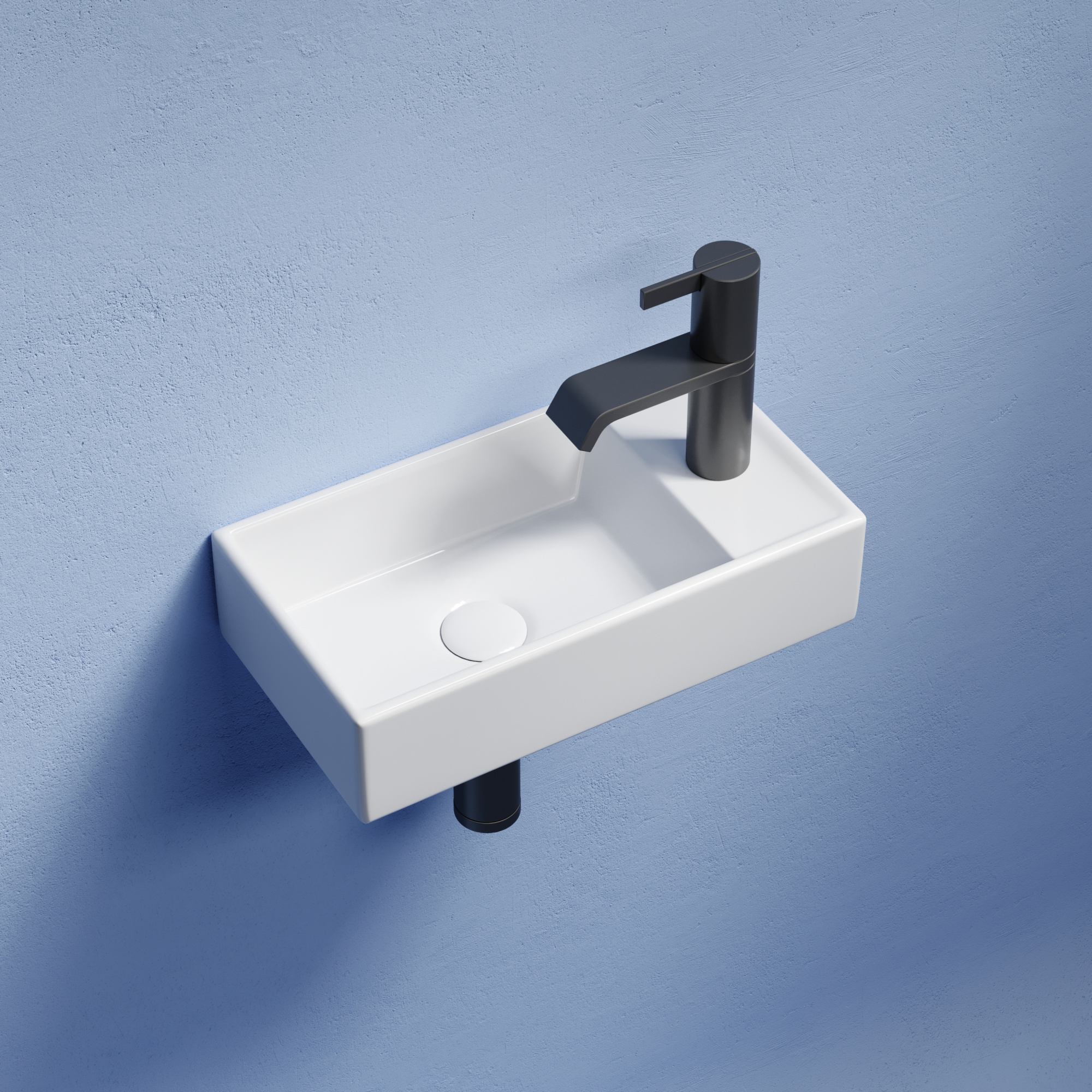 Умывальник подвесной прямоугольный (чаша слева, отверстие под смеситель справа) element 407x217x100