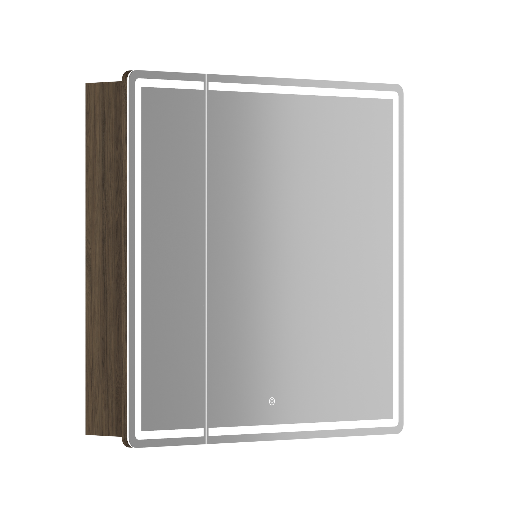 Зеркальный шкаф для ванной комнаты sancos mirror 790x150х740 мм, с led подсветкой, цвет дуб чарльстон, арт. mi80ech