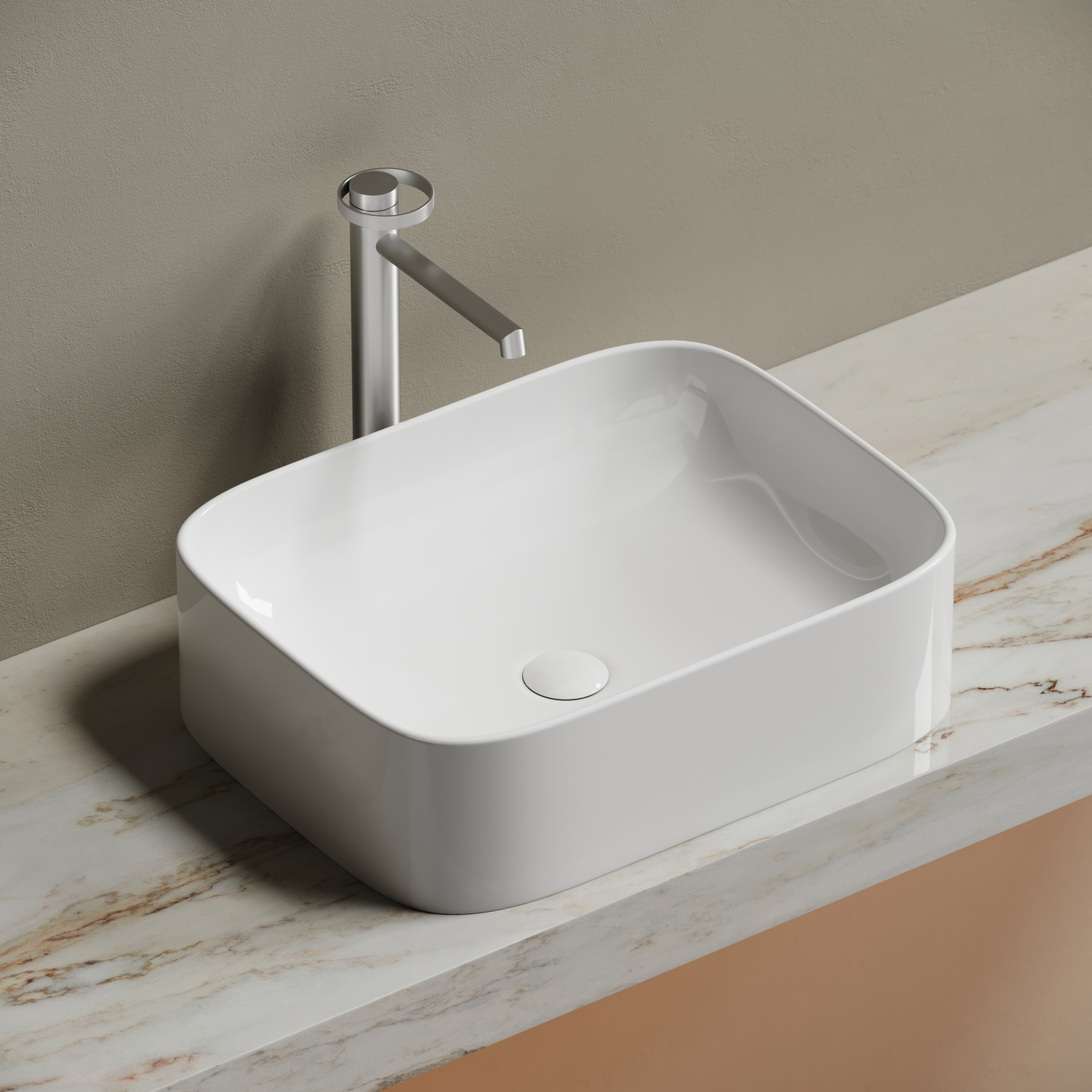 Умывальник чаша накладная прямоугольная element 505x380x150мм