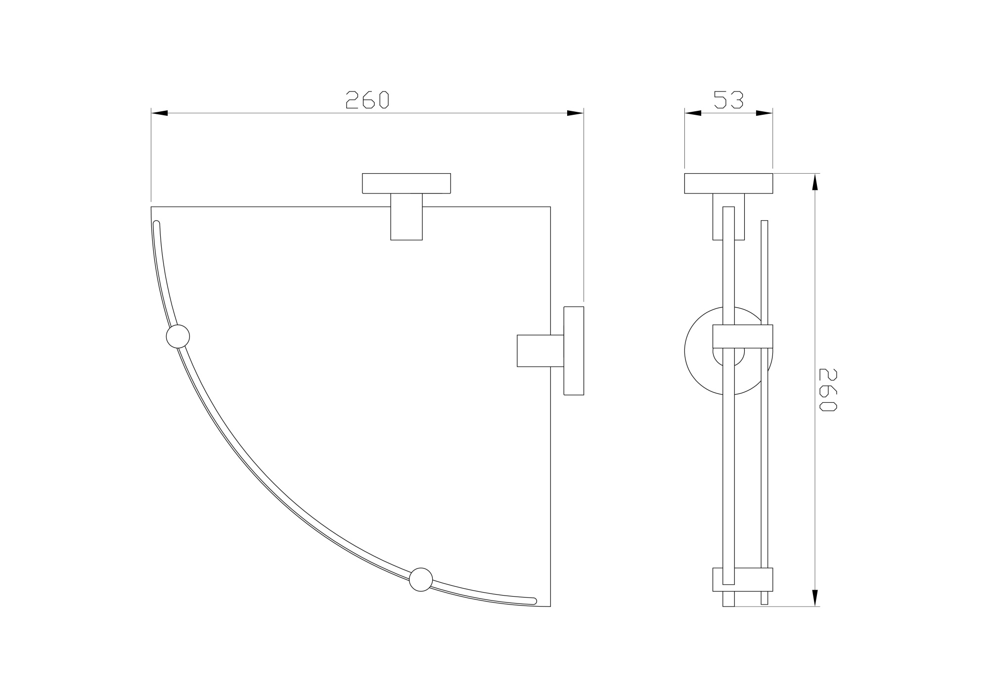 Стеклянная полка для ванной угловая wonzon & woghand easy, хром (ww-8117)