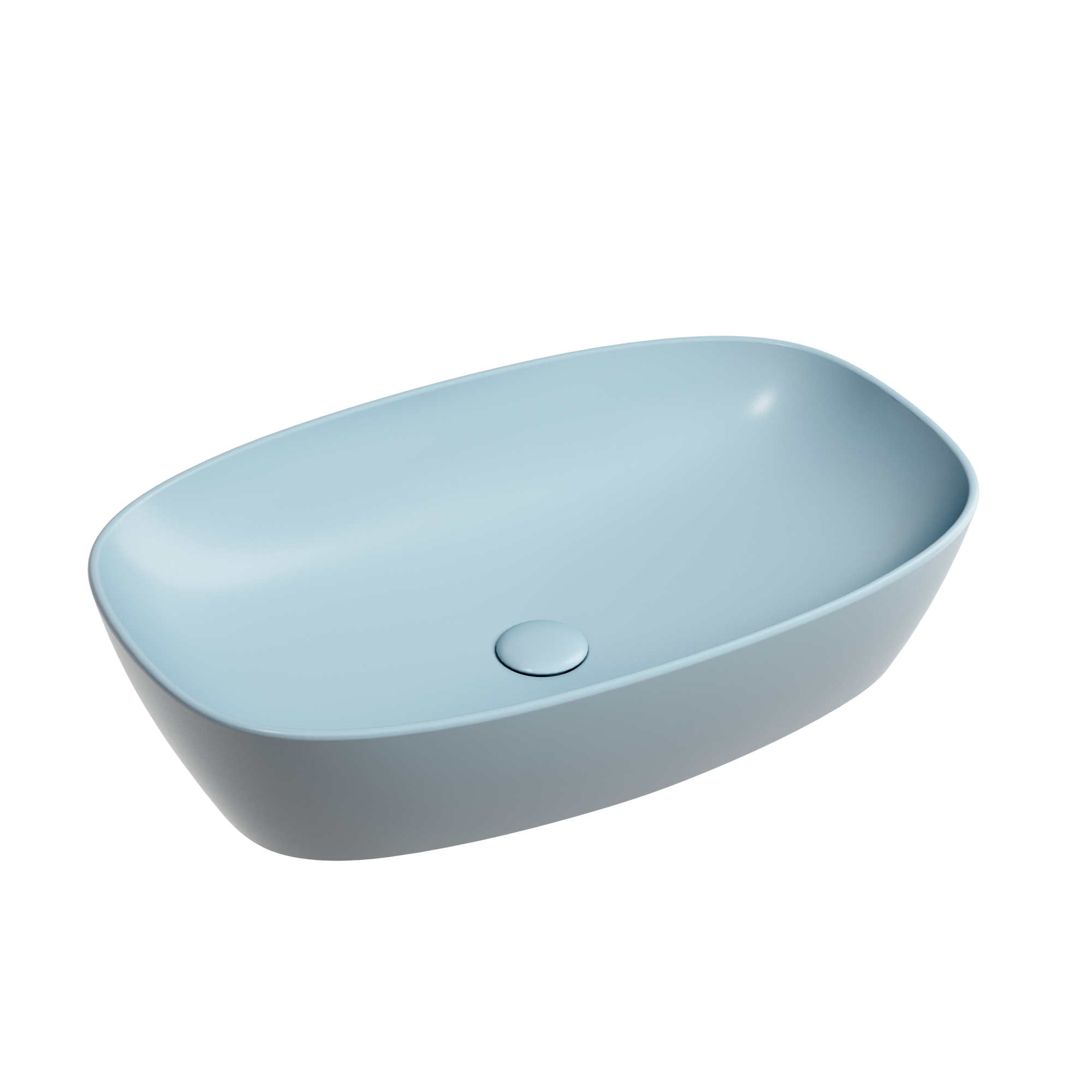 Умывальник чаша накладная овальная (цвет голубой матовый) element 600x380x138мм