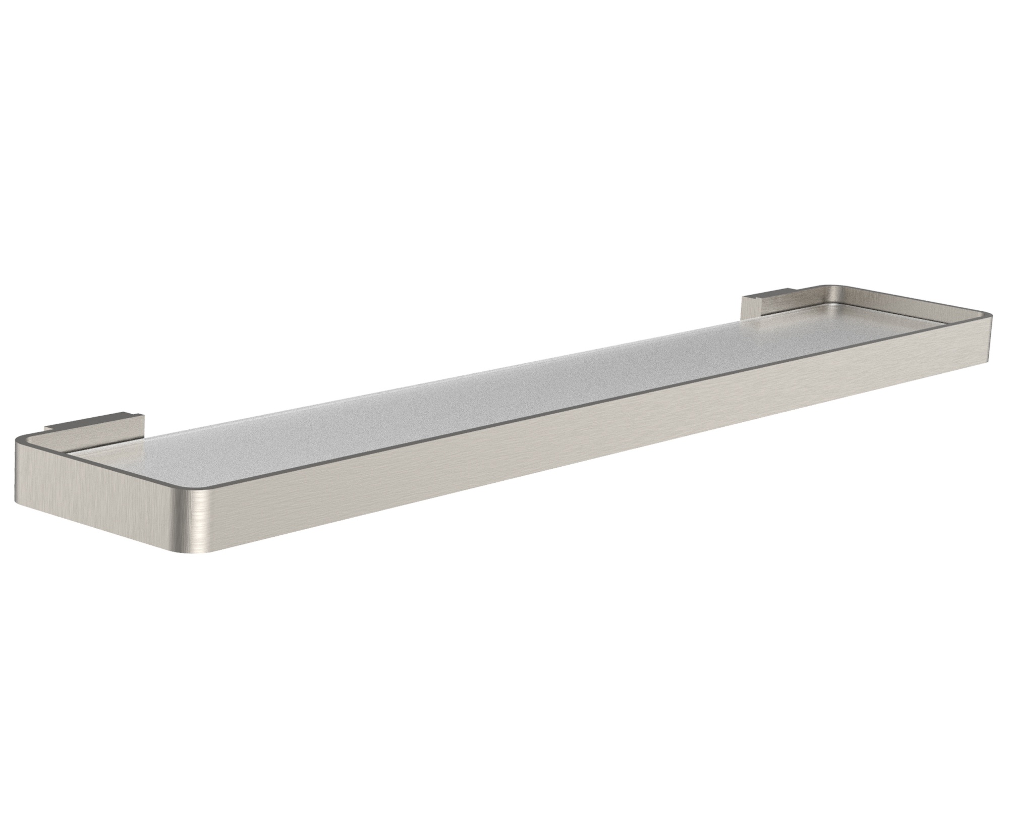 Стеклянная полка для ванной wonzon & woghand lotte, брашированный никель (ww-8327a-bn)