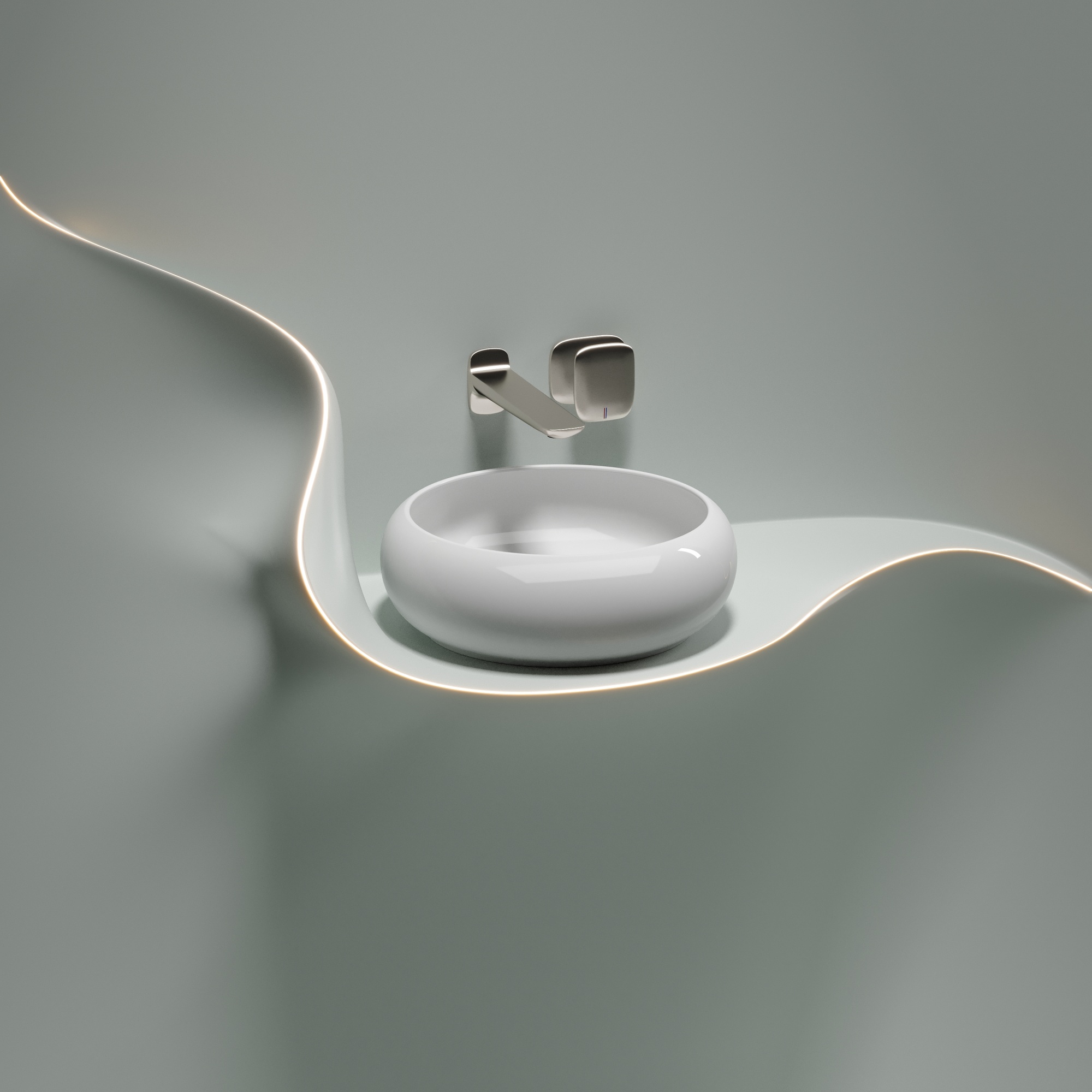 Умывальник чаша накладная круглая element 360x360x120мм