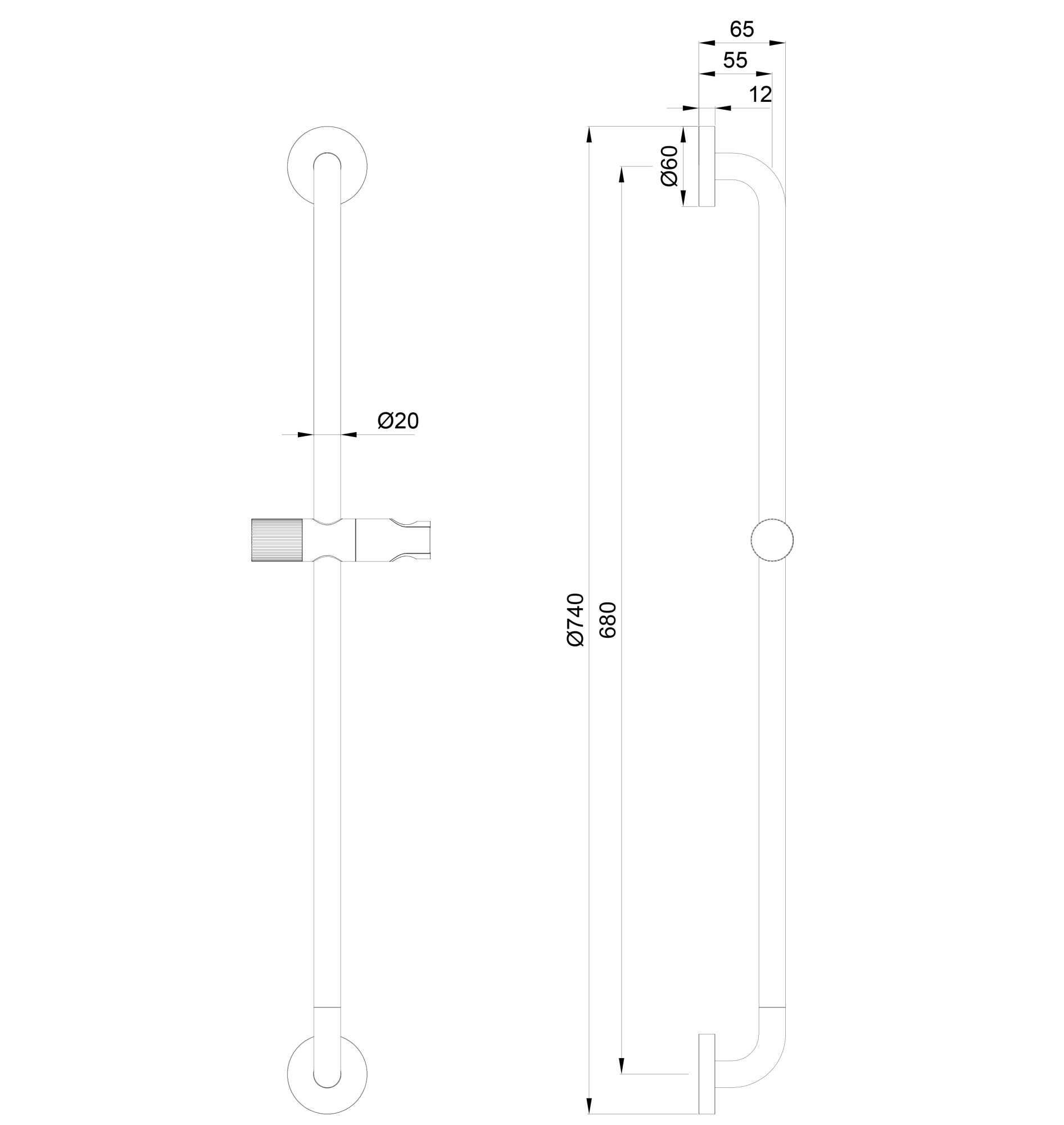 Душевая штанга wonzon & woghand, белый матовый (ww-sl05-mw)